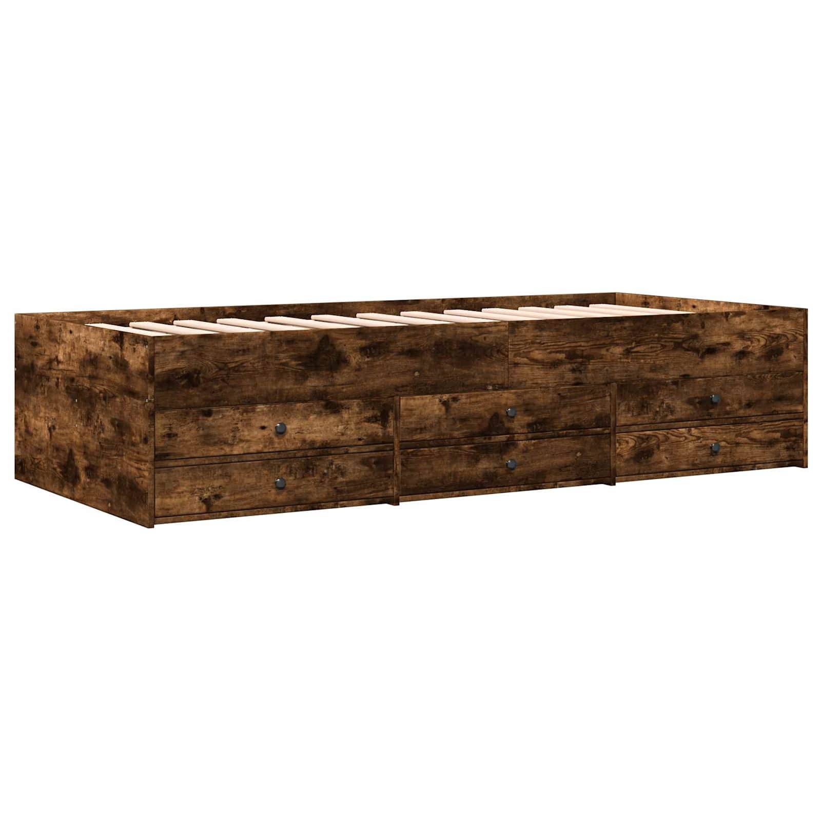 vidaXL Bettgestell mit Stauraum Geräucherte Eiche 80 x 200 cm