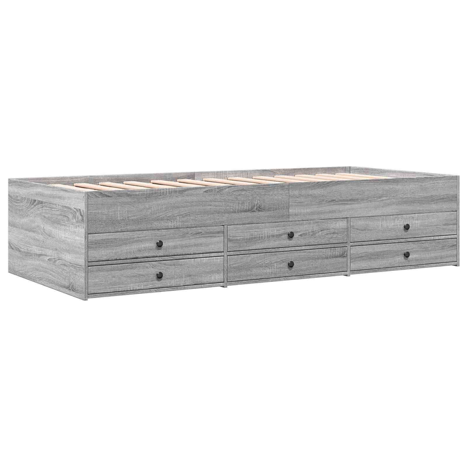 vidaXL Bettgestell mit Stauraum Grau Sonoma 80 x 200 cm Holzwerkstoff