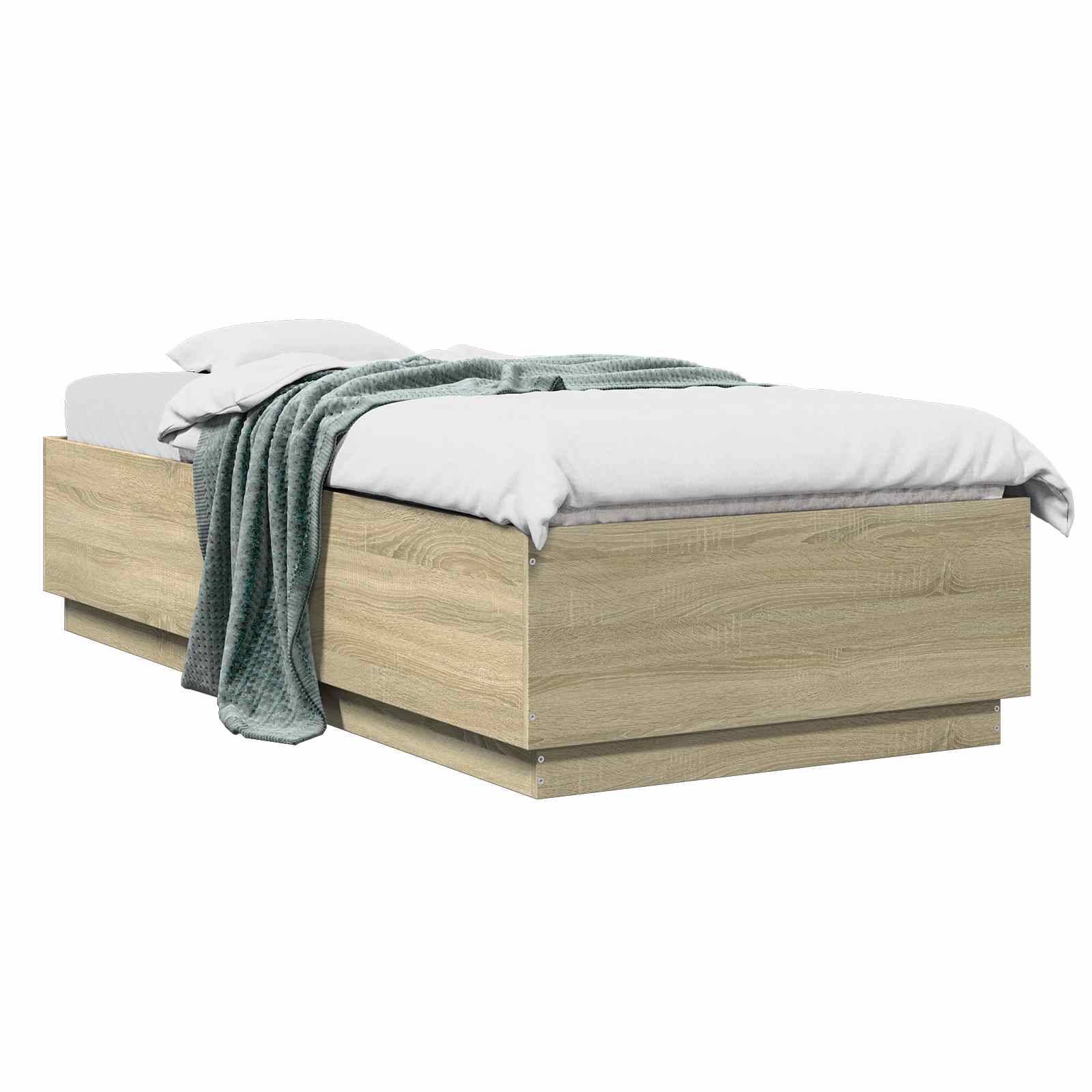 vidaXL Bettrahmen Sonoma-Eiche 80 x 200 cm Holzwerkstoff