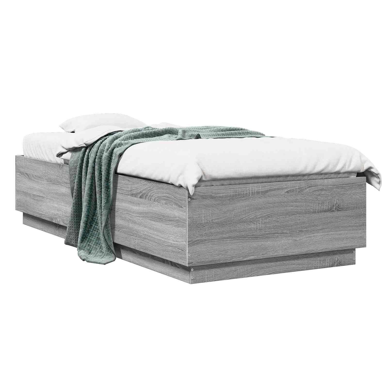 vidaXL Bettrahmen Grau Sonoma 80 x 200 cm Holzwerkstoff