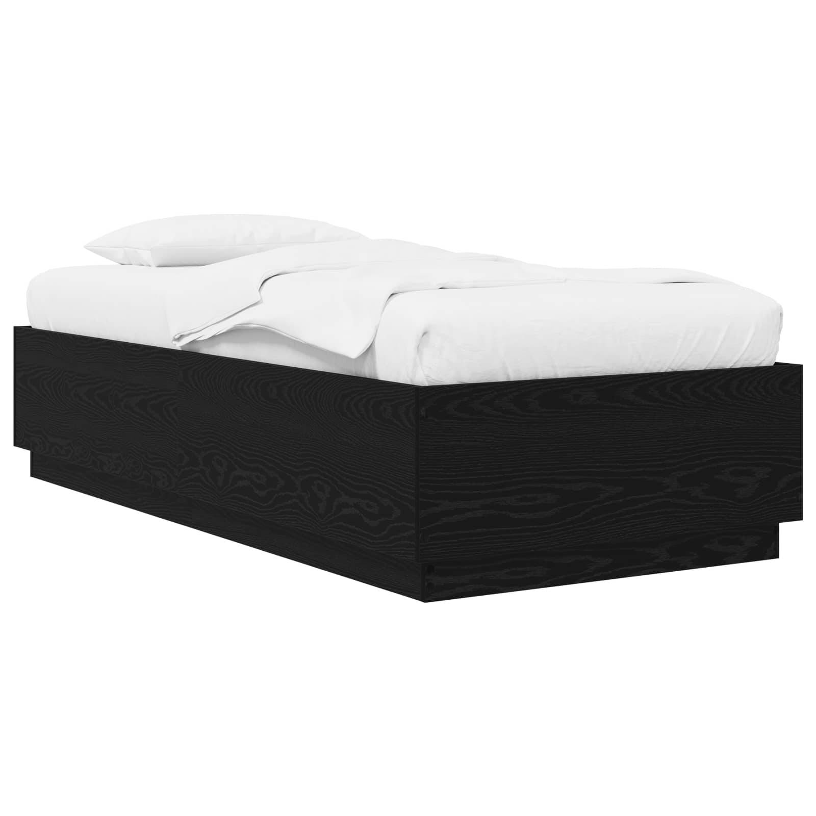 vidaXL Bettrahmen Schwarze Eiche 80 x 200 cm Holzwerkstoff
