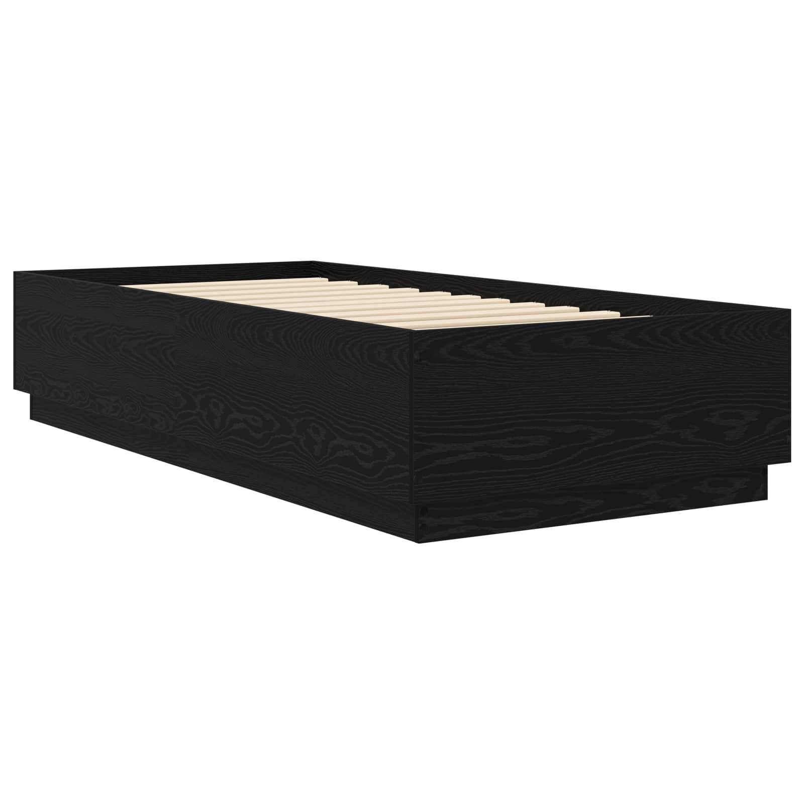 vidaXL Bettrahmen Schwarze Eiche 80 x 200 cm Holzwerkstoff