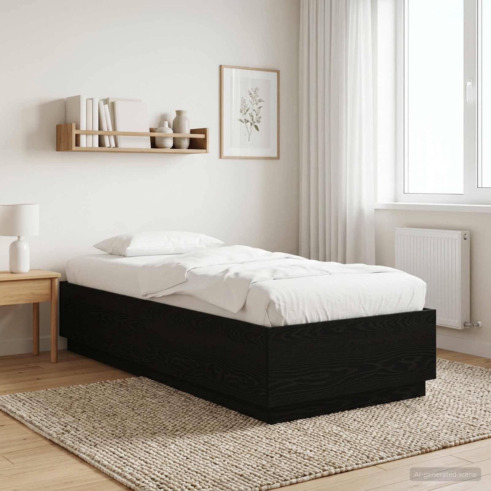 vidaXL Bettrahmen Schwarze Eiche 80 x 200 cm Holzwerkstoff