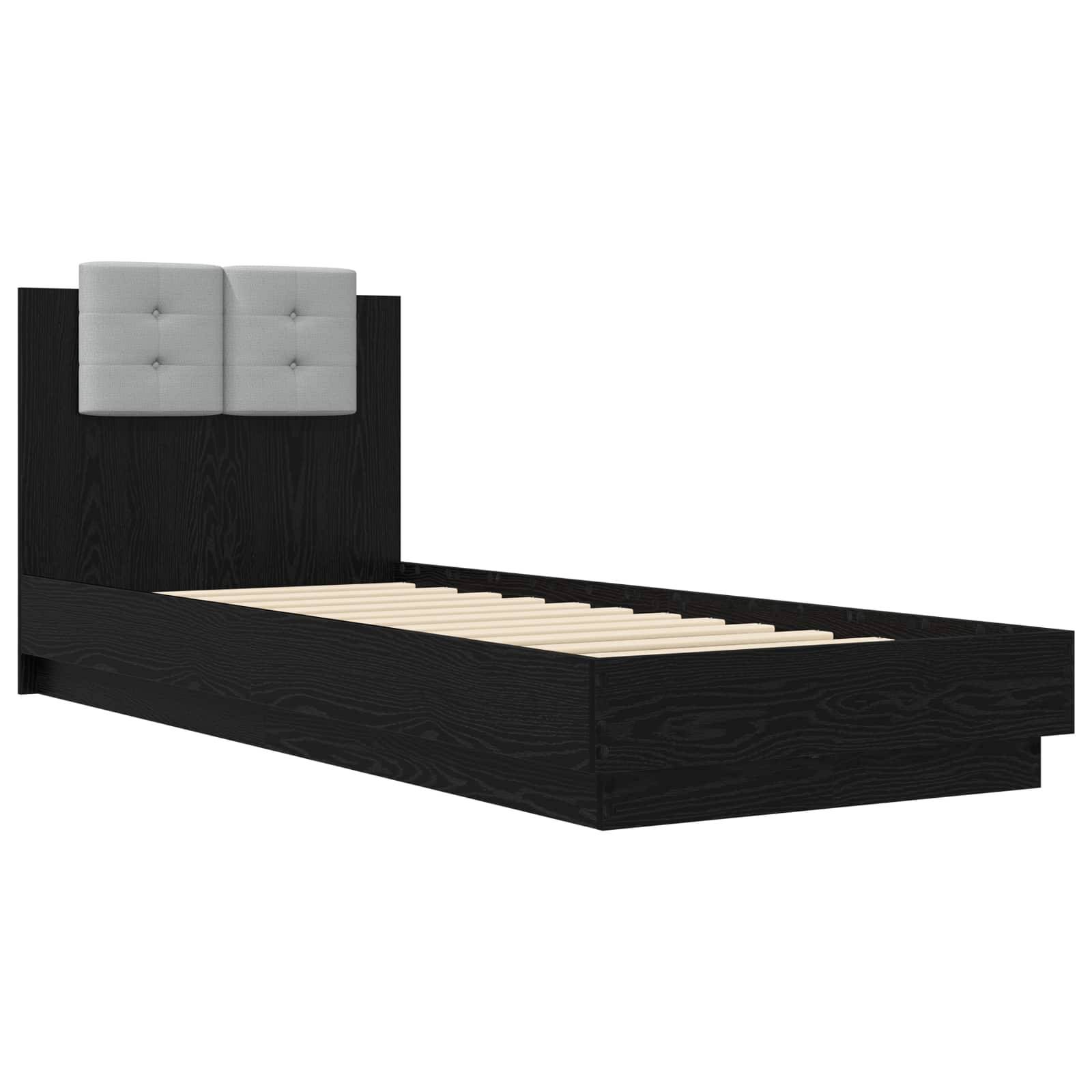 vidaXL Bettgestell mit Kopfteil Schwarze Eiche Holzwerkstoff