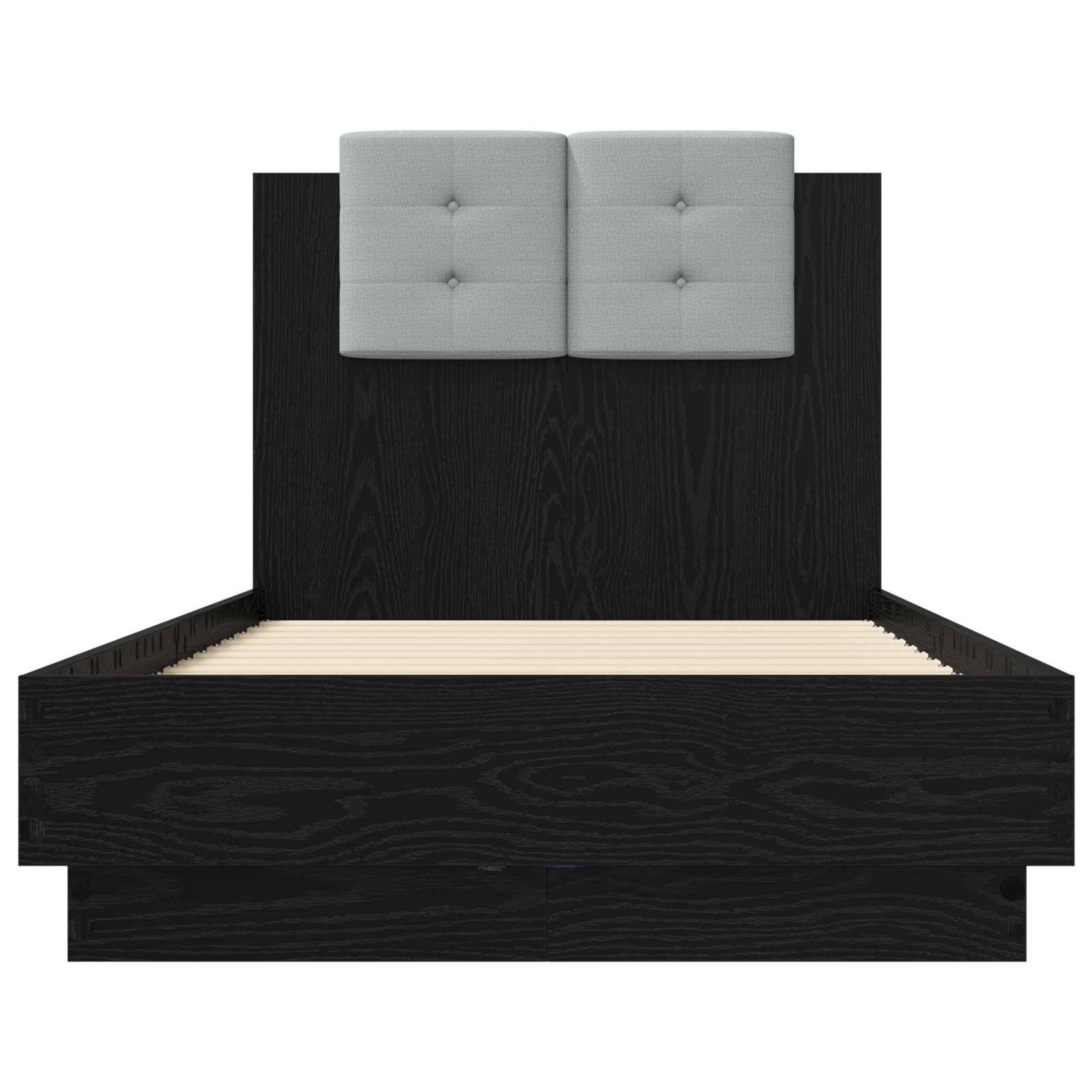 vidaXL Bettgestell mit Kopfteil Schwarze Eiche Holzwerkstoff