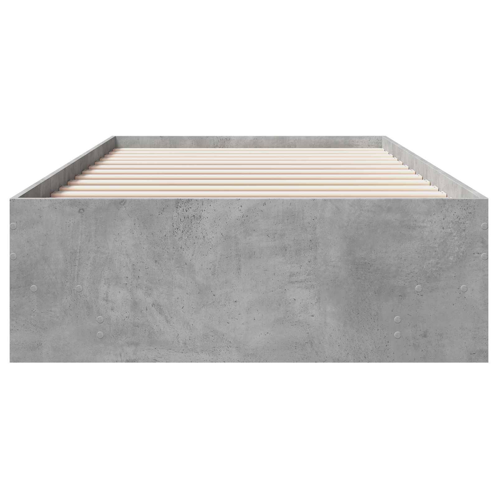 vidaXL Bettrahmen mit Regal Betongrau 80 x 200 cm Holzwerkstoff