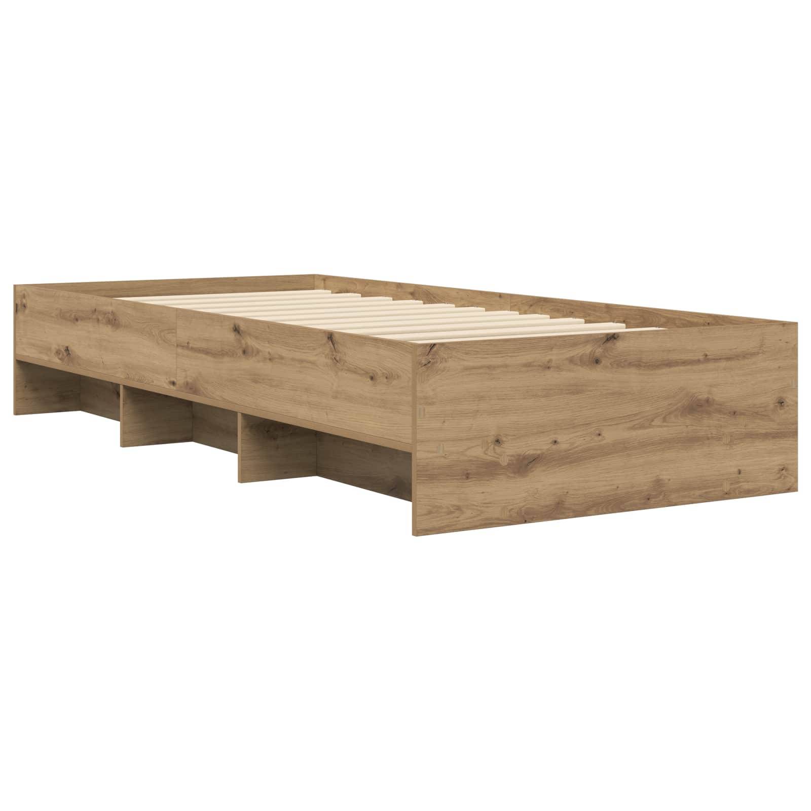 vidaXL Bettrahmen Kunsthandwerk Eiche 80 x 200 cm Holzwerkstoff
