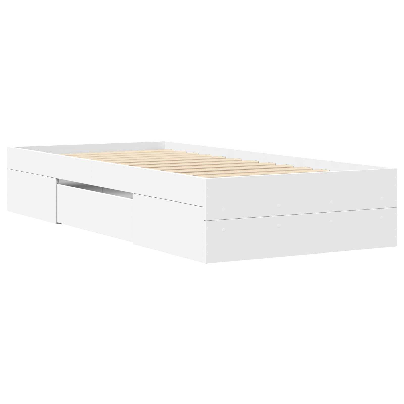 vidaXL Bettgestell mit Stauraum Weiß 80 x 200 cm Holzwerkstoff