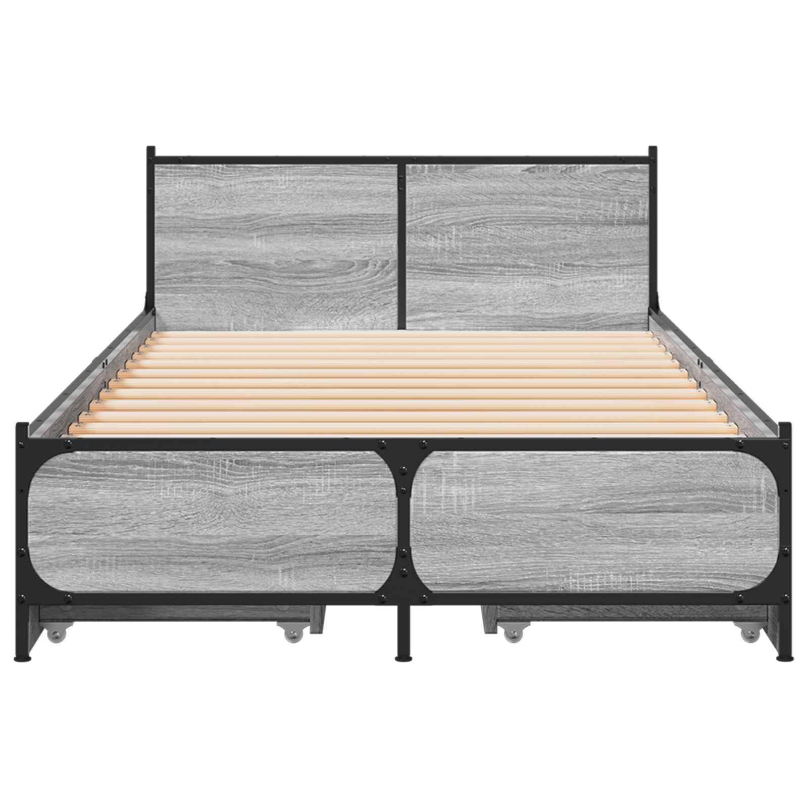 vidaXL Bettgestell mit Kopfteil Grau Sonoma 80 x 200 cm Holzwerkstoff