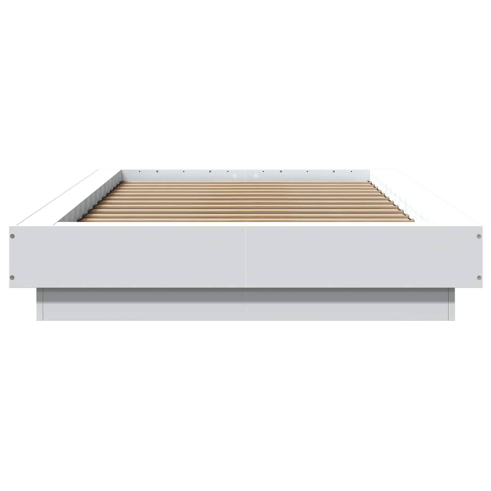 vidaXL Bodenbettgestell Weiß 80 x 210 cm Holzwerkstoff