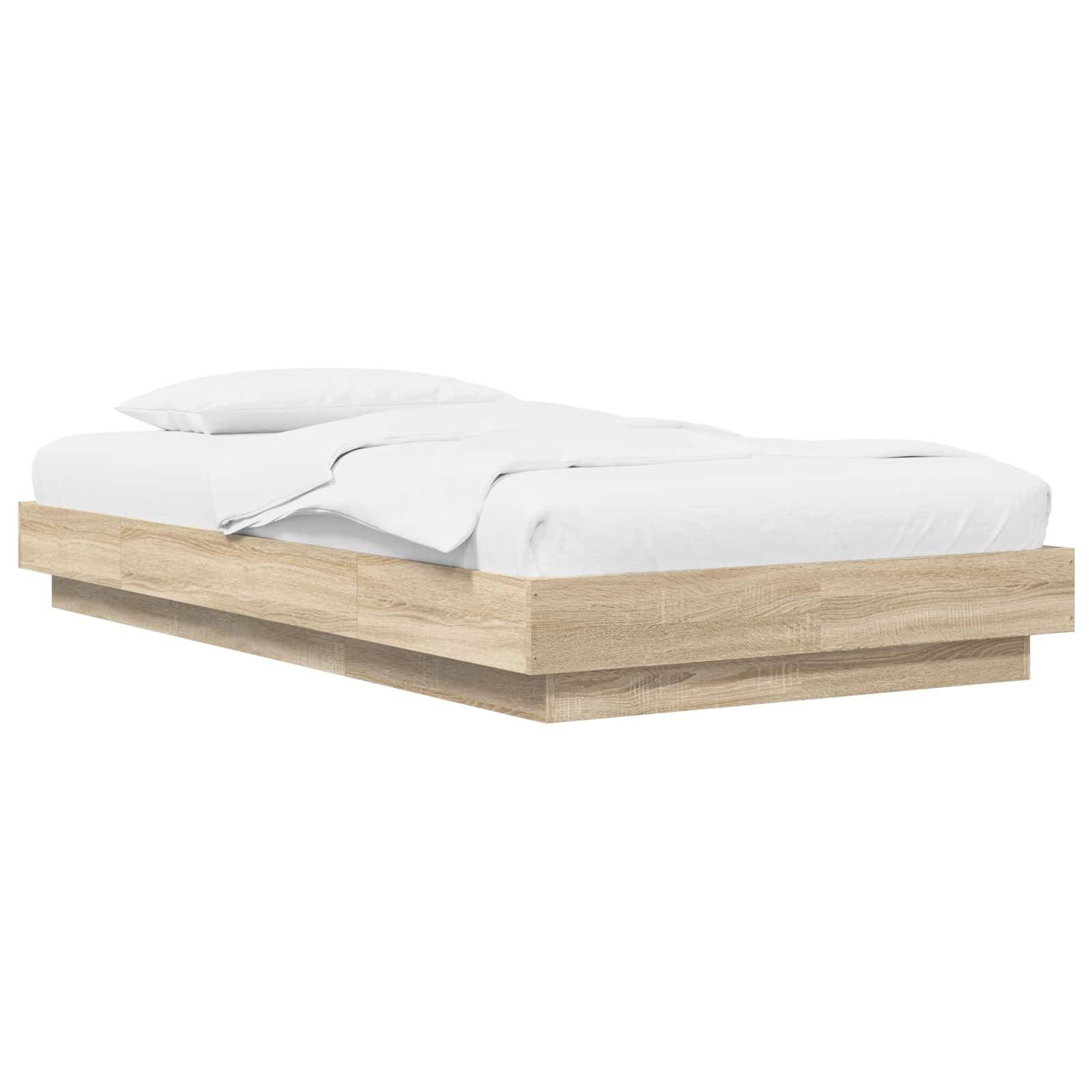 vidaXL Bodenbettgestell Sonoma-Eiche 80 x 210 cm Holzwerkstoff