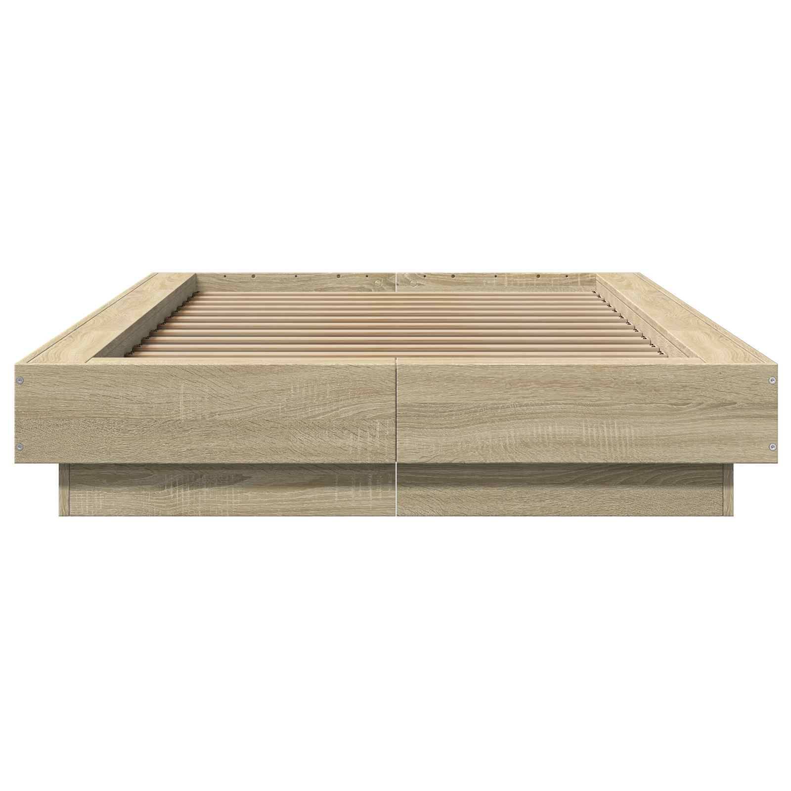 vidaXL Bodenbettgestell Sonoma-Eiche 80 x 210 cm Holzwerkstoff