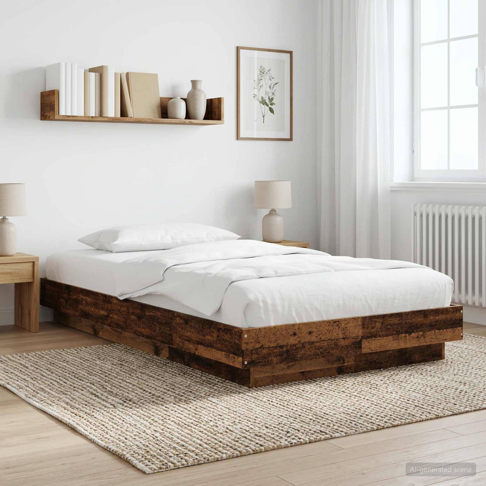 vidaXL Bodenbettgestell Altholz 80 x 210 cm Holzwerkstoff