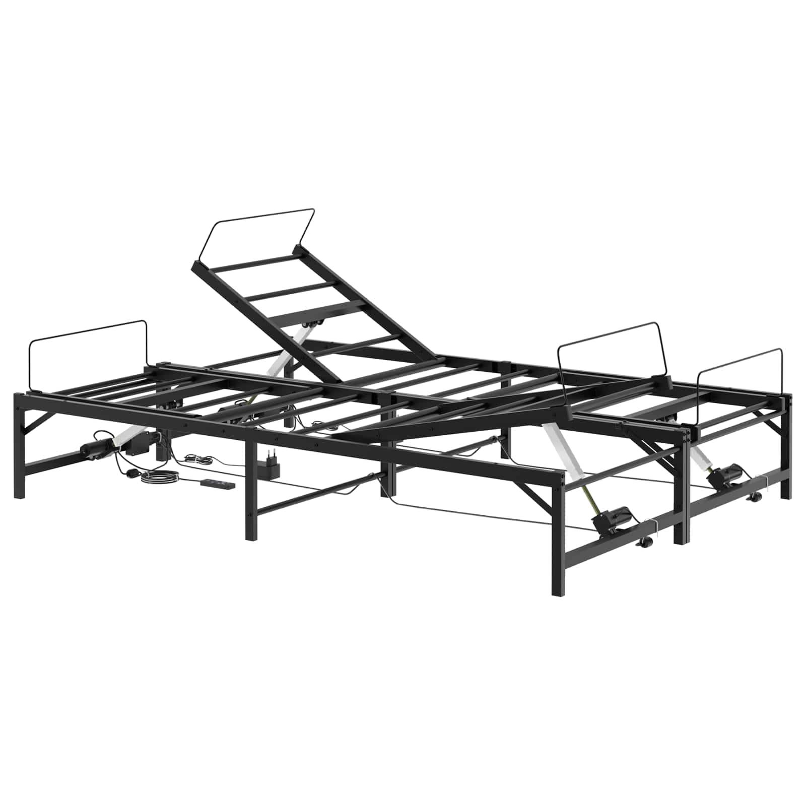 vidaXL Elektrisch verstellbares Bettgestell Schwarz 120 x 190 cm Stahl