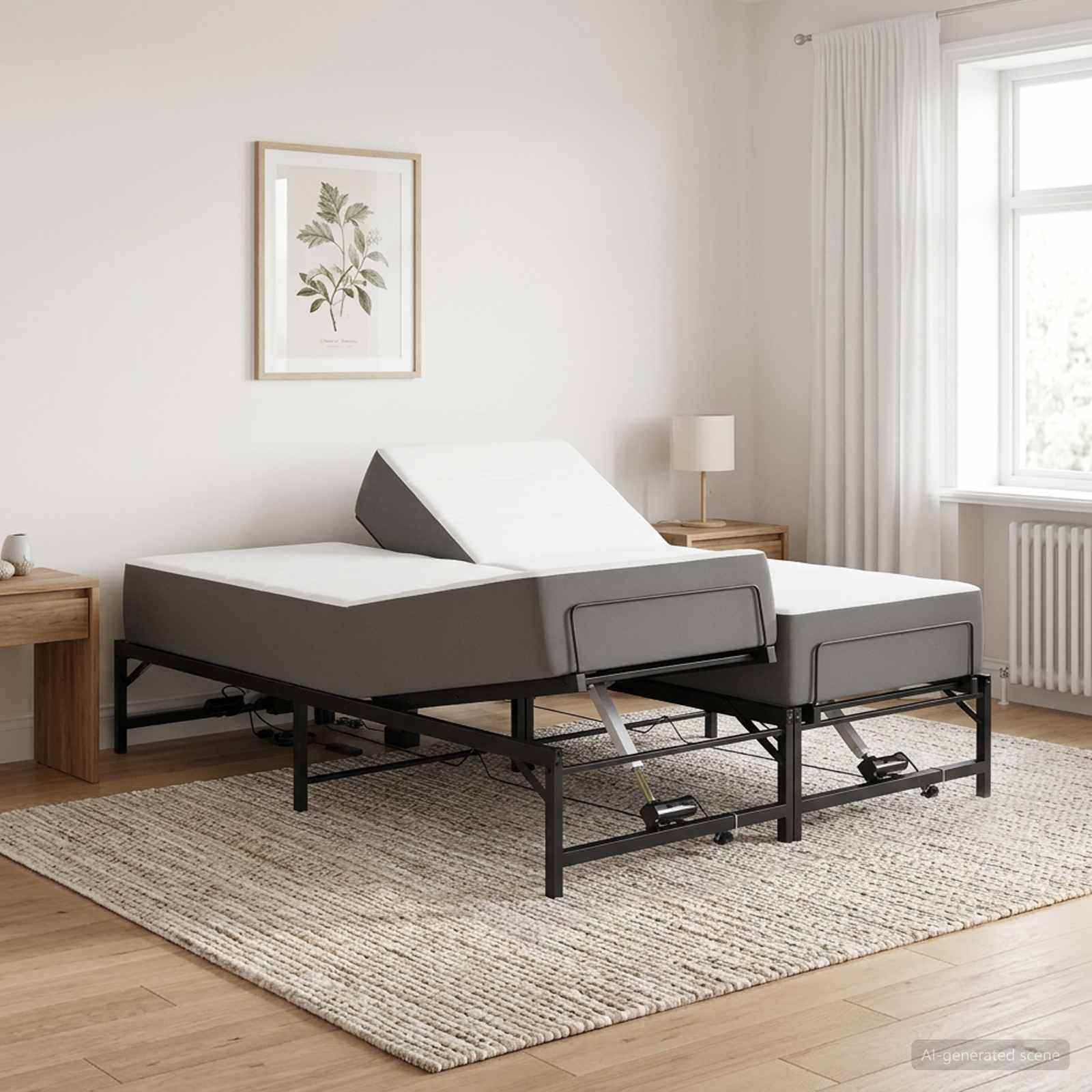 vidaXL Elektrisch verstellbares Bettgestell Schwarz 120 x 190 cm Stahl