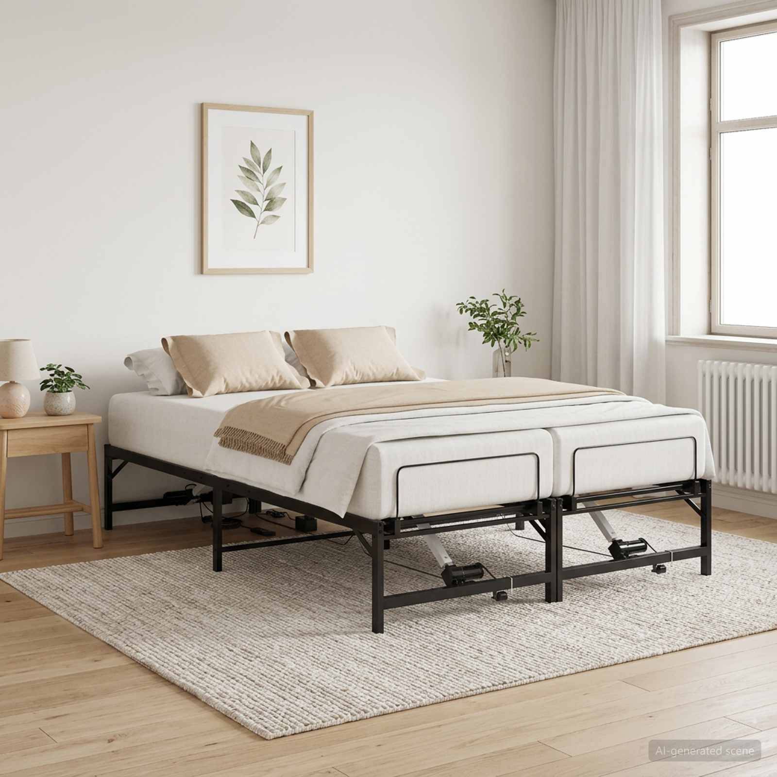 vidaXL Elektrisch verstellbares Bettgestell Schwarz 120 x 190 cm Stahl