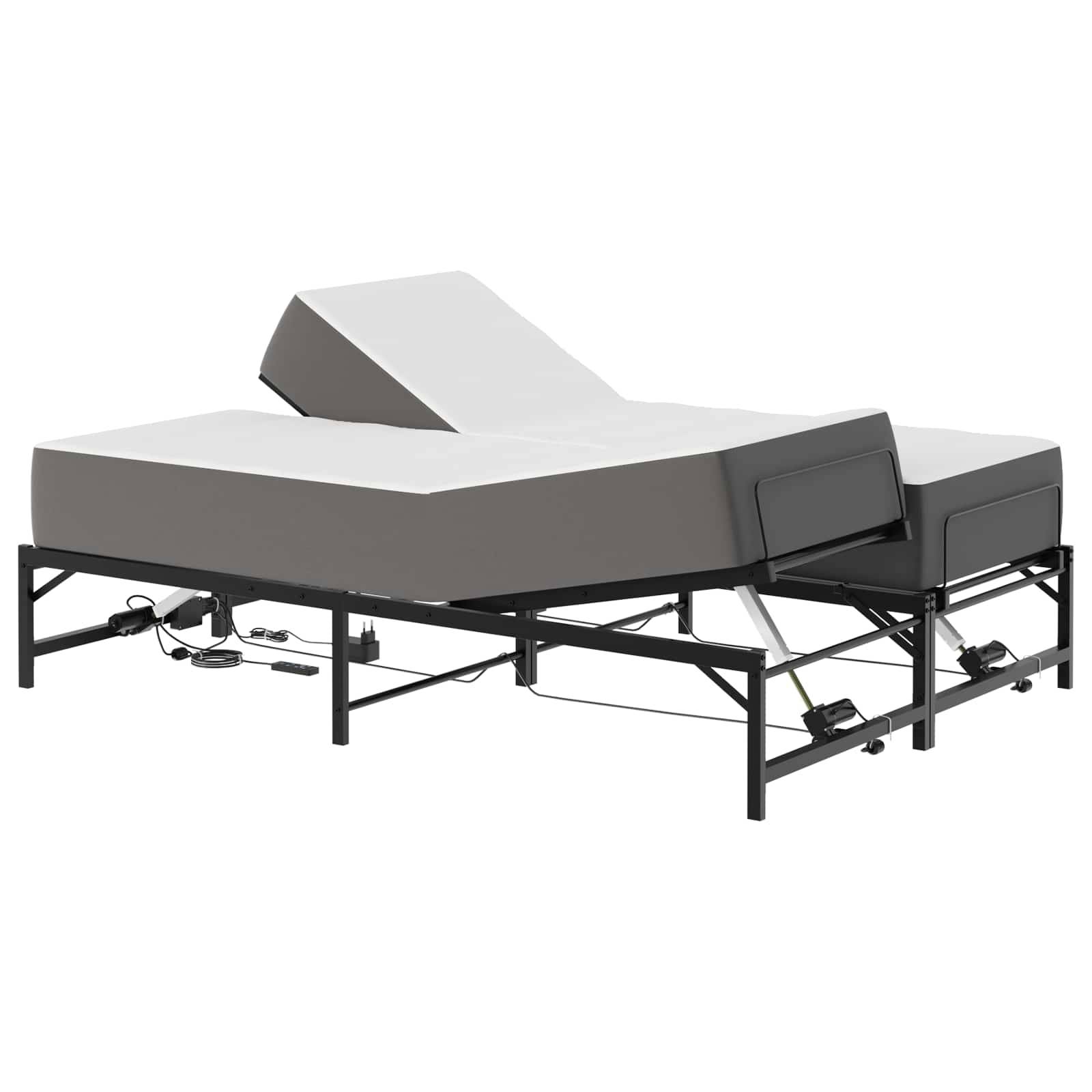vidaXL Elektrisch verstellbares Bettgestell Schwarz 120 x 190 cm Stahl