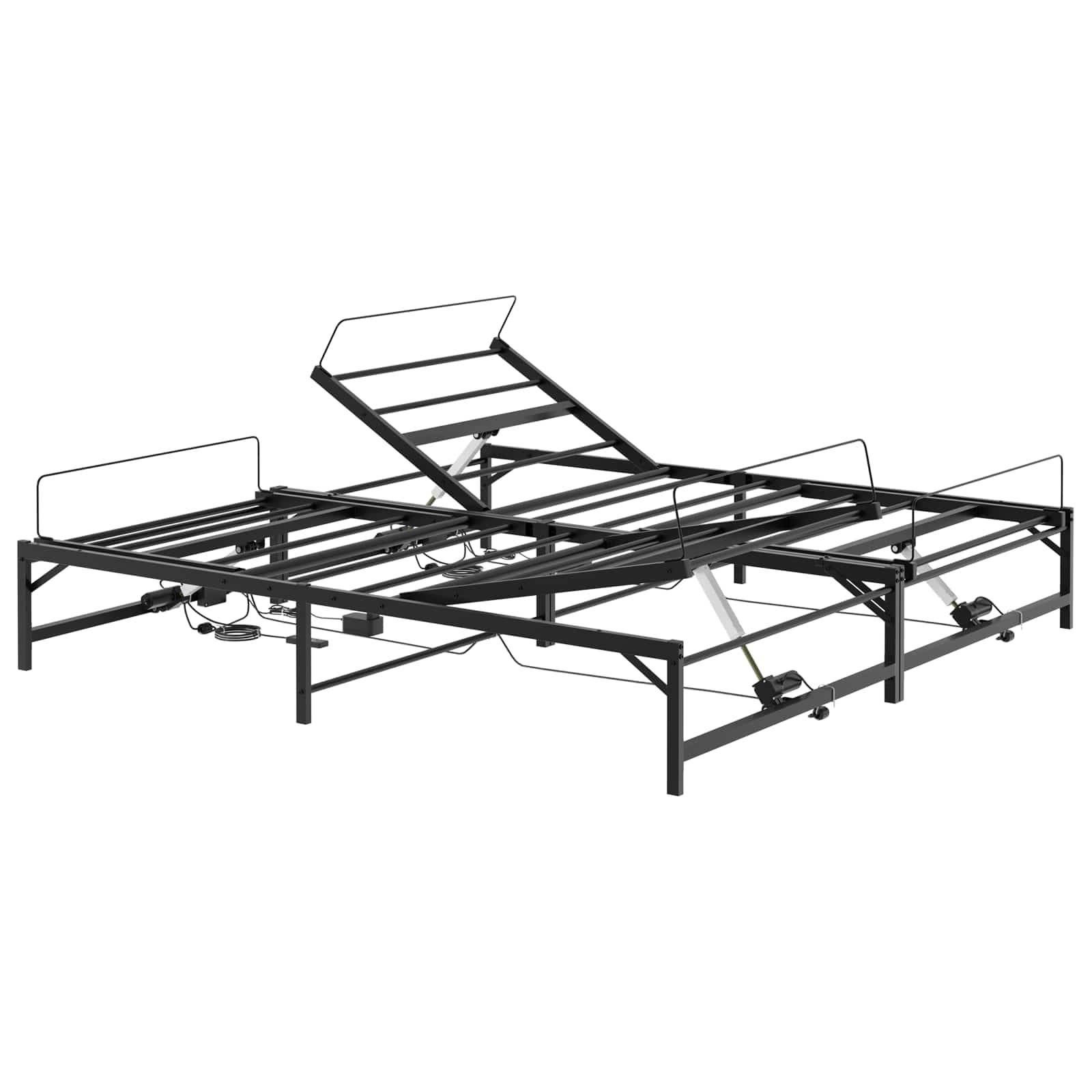 vidaXL Elektrisch verstellbares Bettgestell Schwarz 193 x 203 cm Stahl