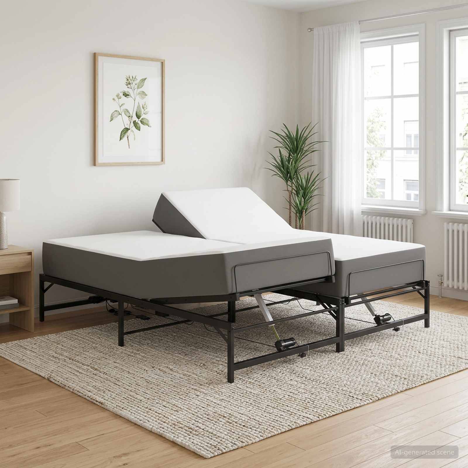 vidaXL Elektrisch verstellbares Bettgestell Schwarz 180 x 200 cm Stahl