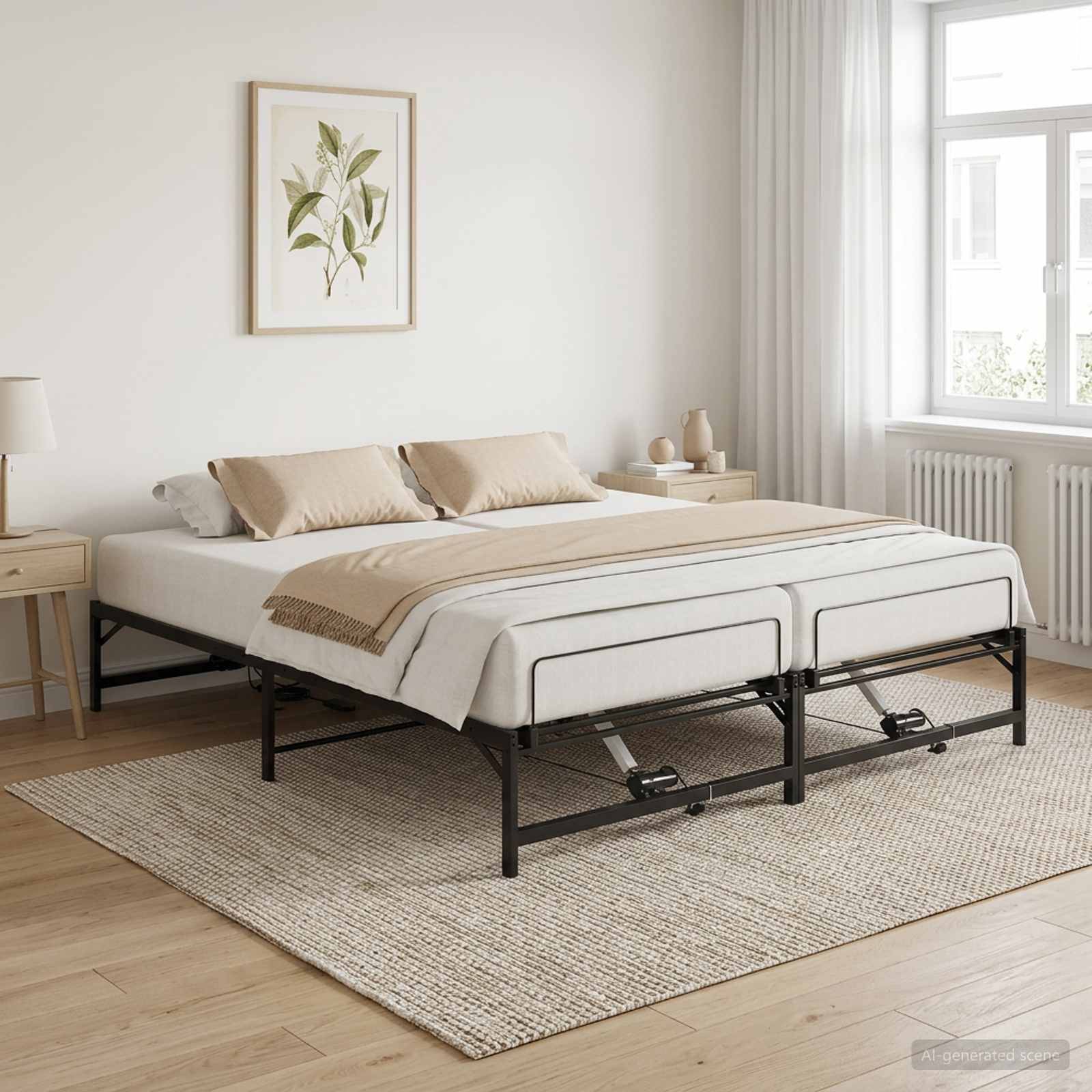 vidaXL Elektrisch verstellbares Bettgestell Schwarz 180 x 200 cm Stahl
