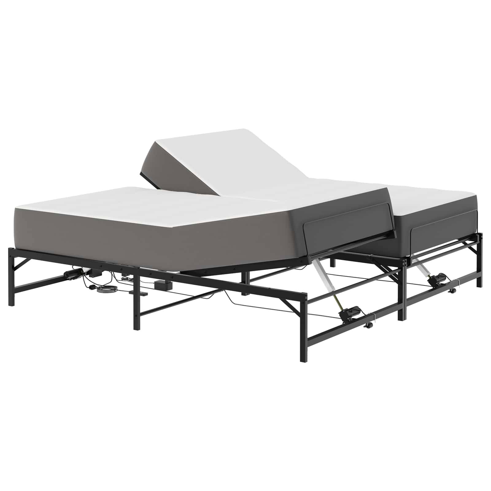 vidaXL Elektrisch verstellbares Bettgestell Schwarz 180 x 200 cm Stahl