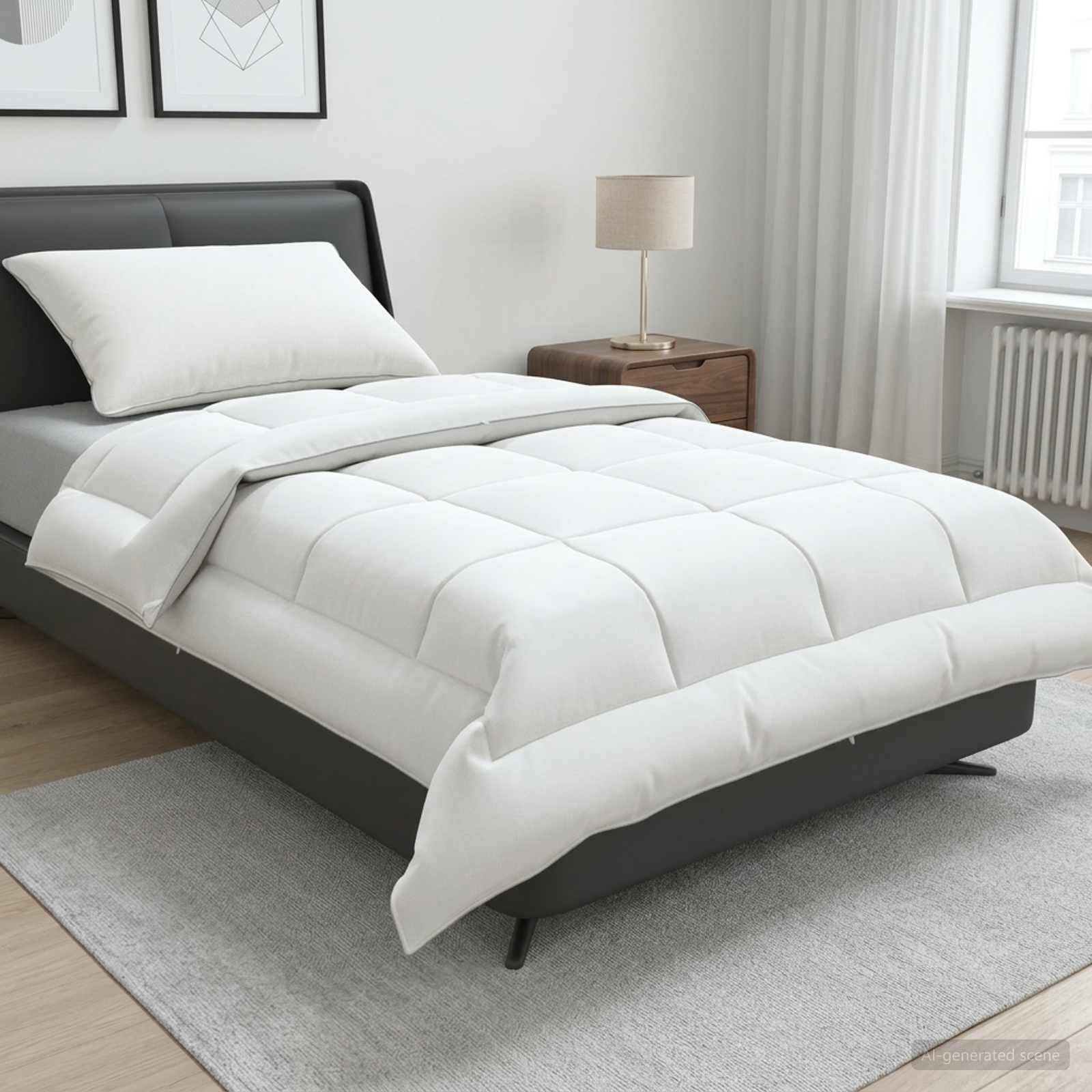 vidaXL Bettdecke und Kissen Set 2 pcs 135x200 cm Sommer 200 GSM Wolle