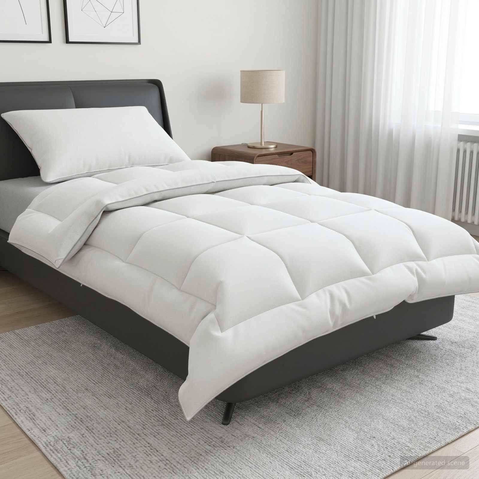 vidaXL Bettdecke und Kissen Set 2 pcs 152x203 cm 4 Jahreszeiten Wolle