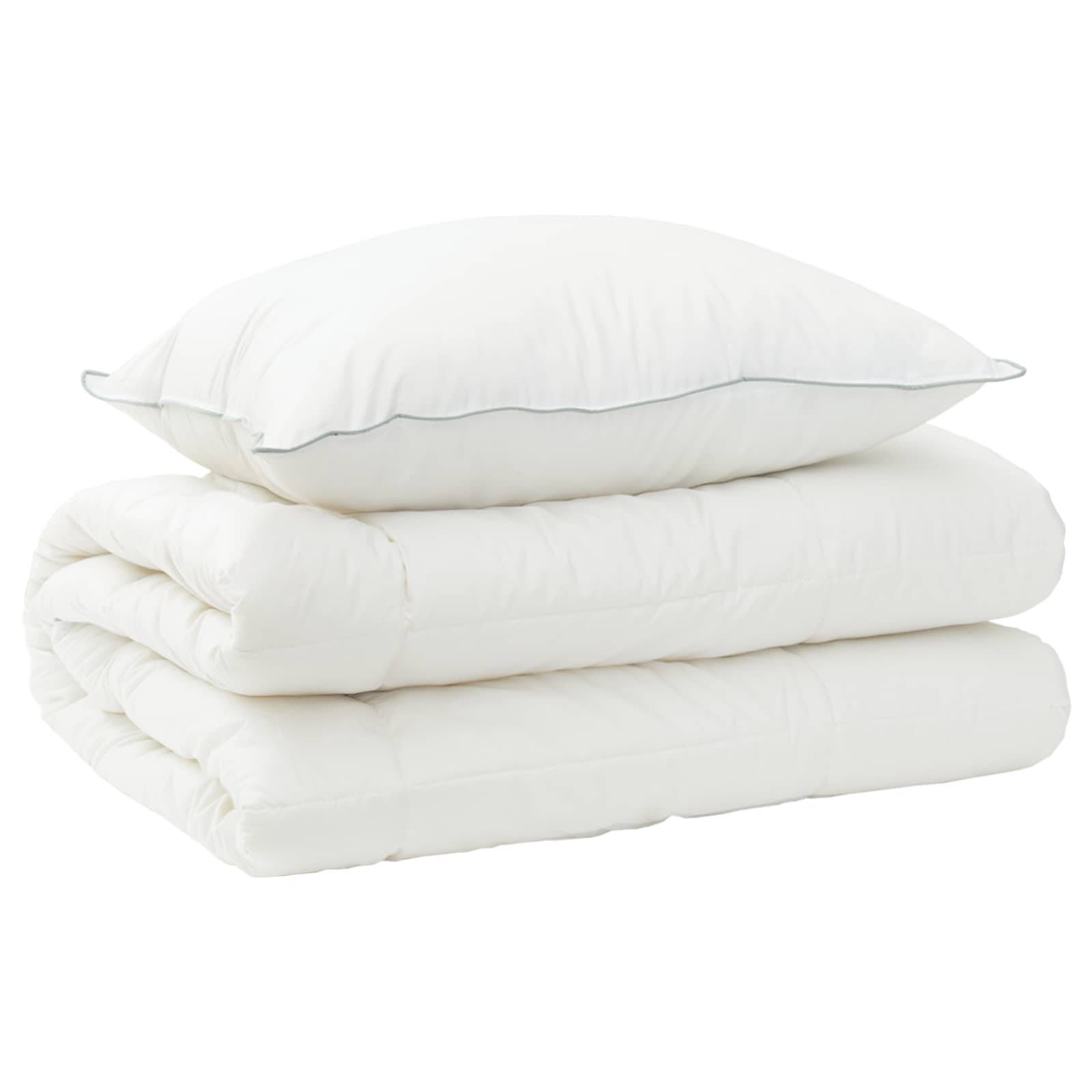 vidaXL Bettdecke und Kissen Set 2 pcs 150x200 cm 4 Jahreszeiten Wolle