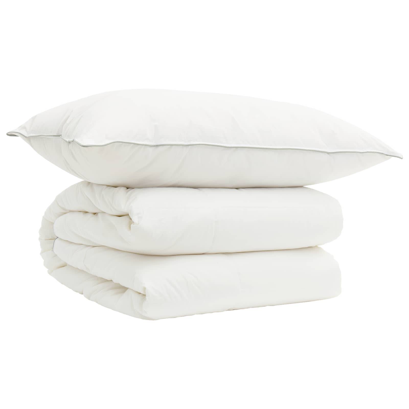 vidaXL Bettdecke und Kissen Set 2 pcs 135x200 cm 4 Jahreszeiten Wolle