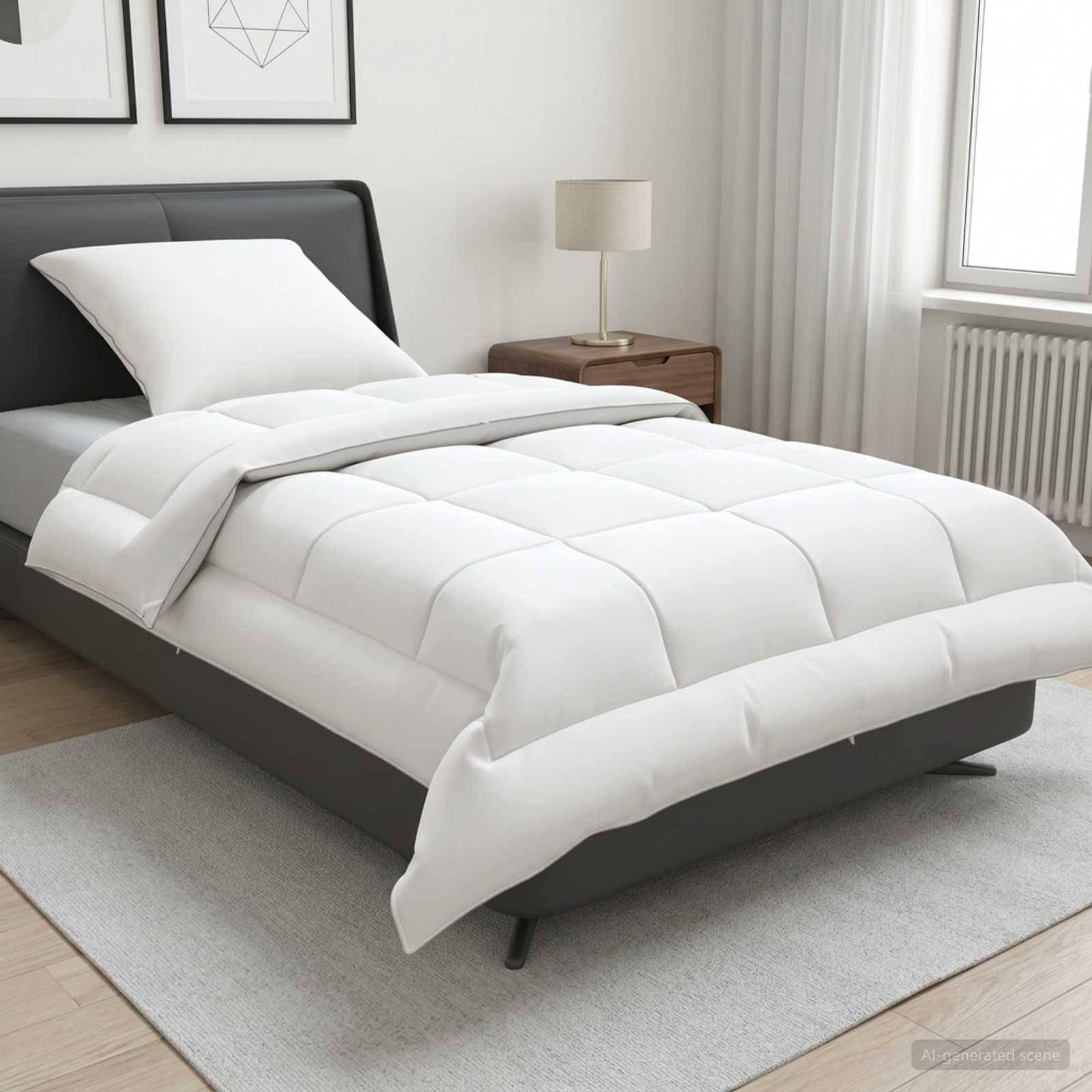 vidaXL Bettdecke und Kissen Set 2 pcs 155x200 cm Sommer 140 GSM Wolle