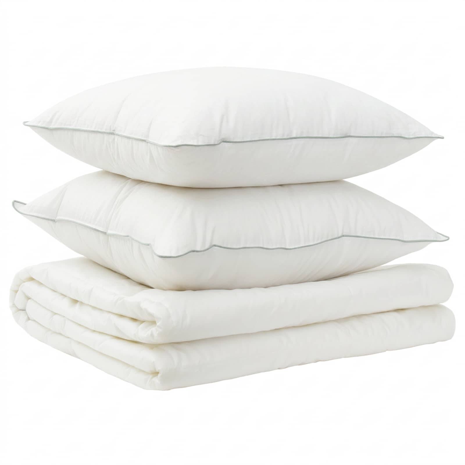 vidaXL Bettdecke und Kissen Set 3 pcs 155x220 cm Sommer 140 GSM Wolle