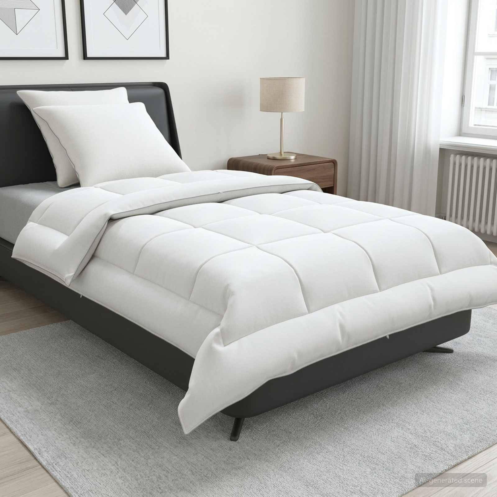 vidaXL Bettdecke und Kissen Set 3 pcs 155x220 cm Sommer 140 GSM Wolle