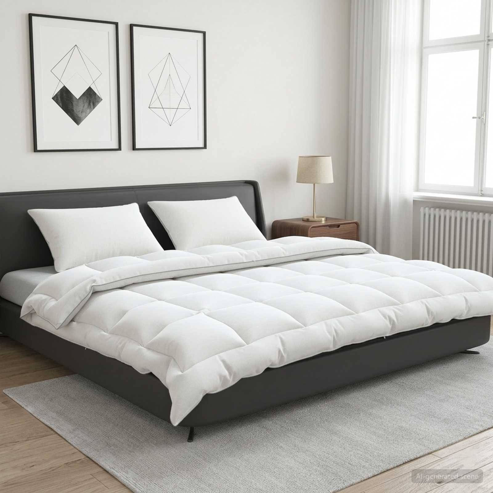 vidaXL Bettdecke und Kissen Set 3 pcs 220x260 cm 4 Jahreszeiten Wolle