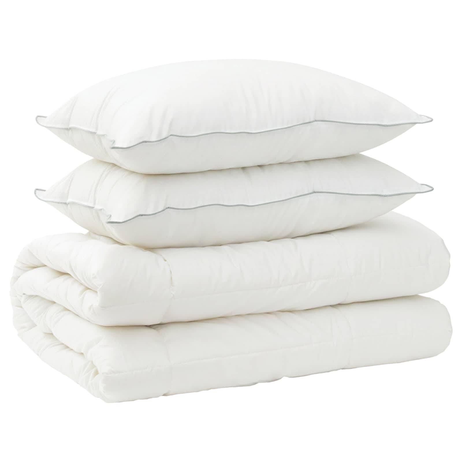 vidaXL Bettdecke und Kissen Set 3 pcs 200x200 cm Winter 450 GSM Wolle