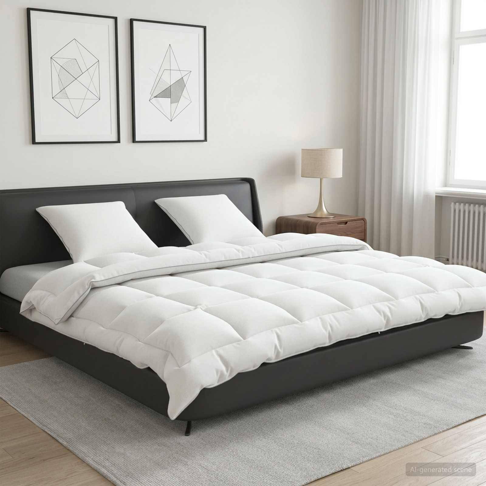 vidaXL Bettdecke und Kissen Set 3 pcs 200x200 cm Winter 450 GSM Wolle