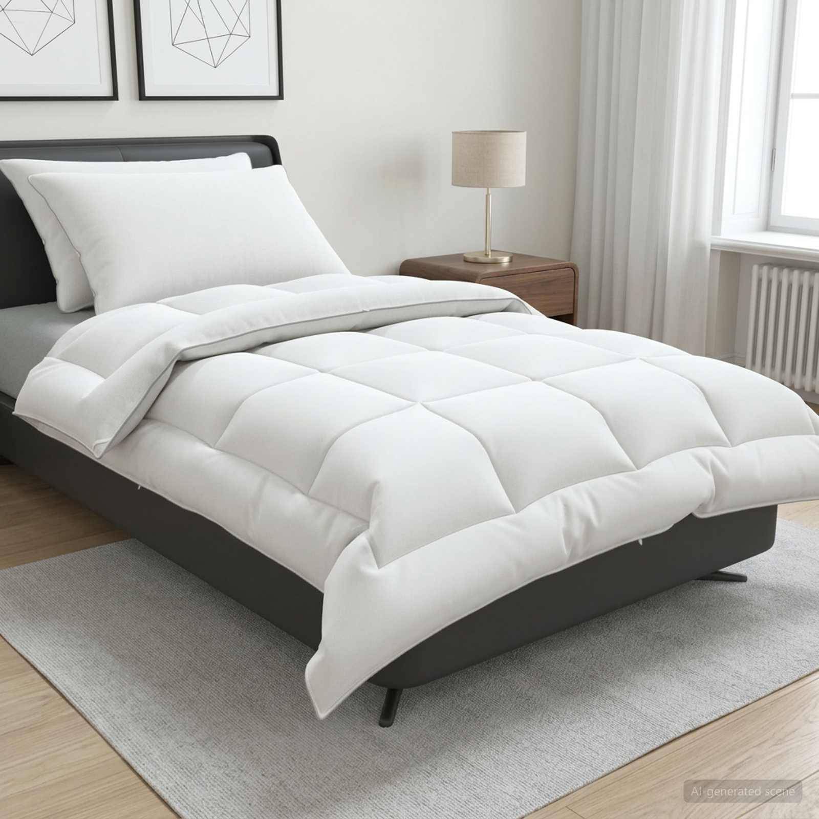 vidaXL Bettdecke und Kissen Set 3 pcs 155x220 cm Winter 450 GSM Wolle