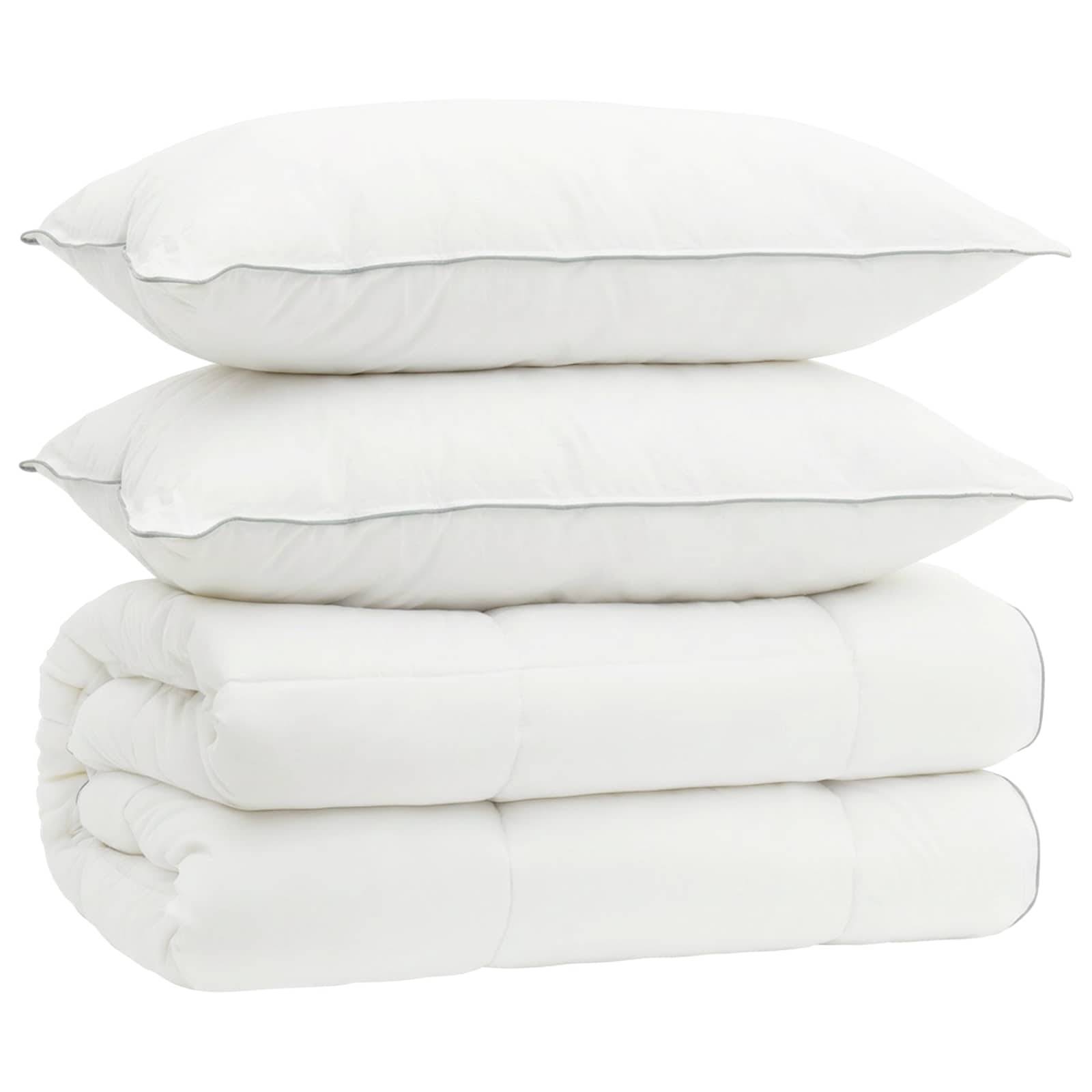 vidaXL Bettdecke und Kissen Set 3 pcs 200x220 cm 4 Jahreszeiten Wolle