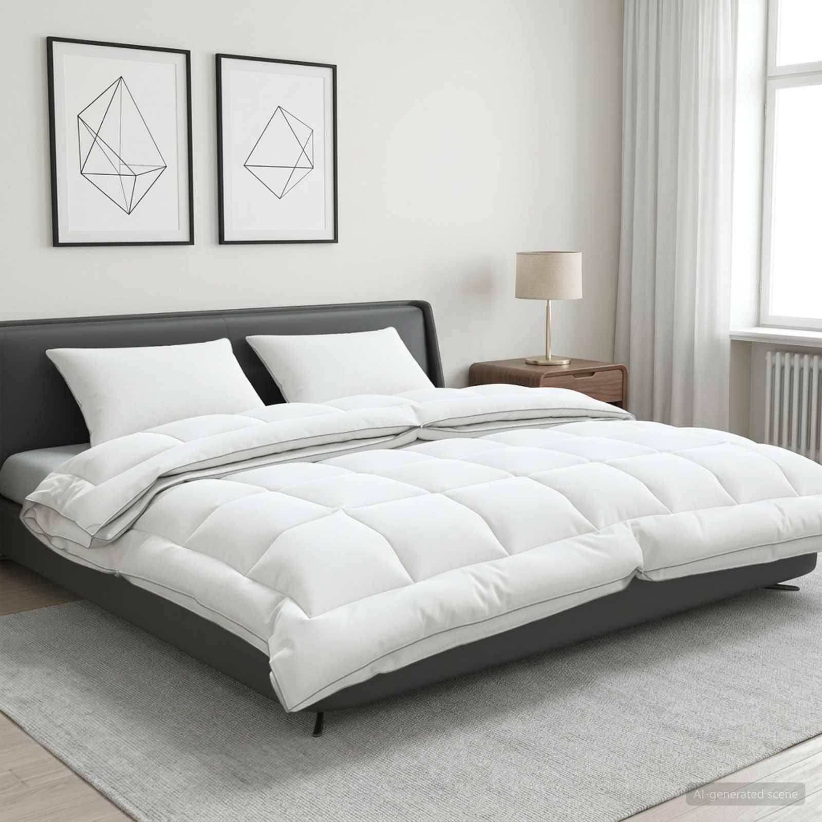 vidaXL Bettdecke und Kissen Set 3 pcs 240x260 cm 4 Jahreszeiten Wolle