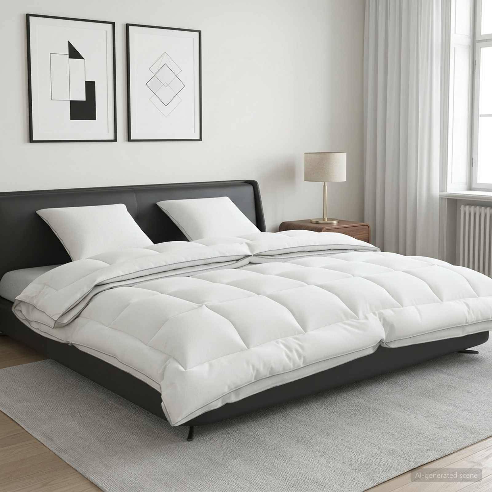 vidaXL Bettdecke und Kissen Set 3 pcs 220x260 cm 4 Jahreszeiten Wolle
