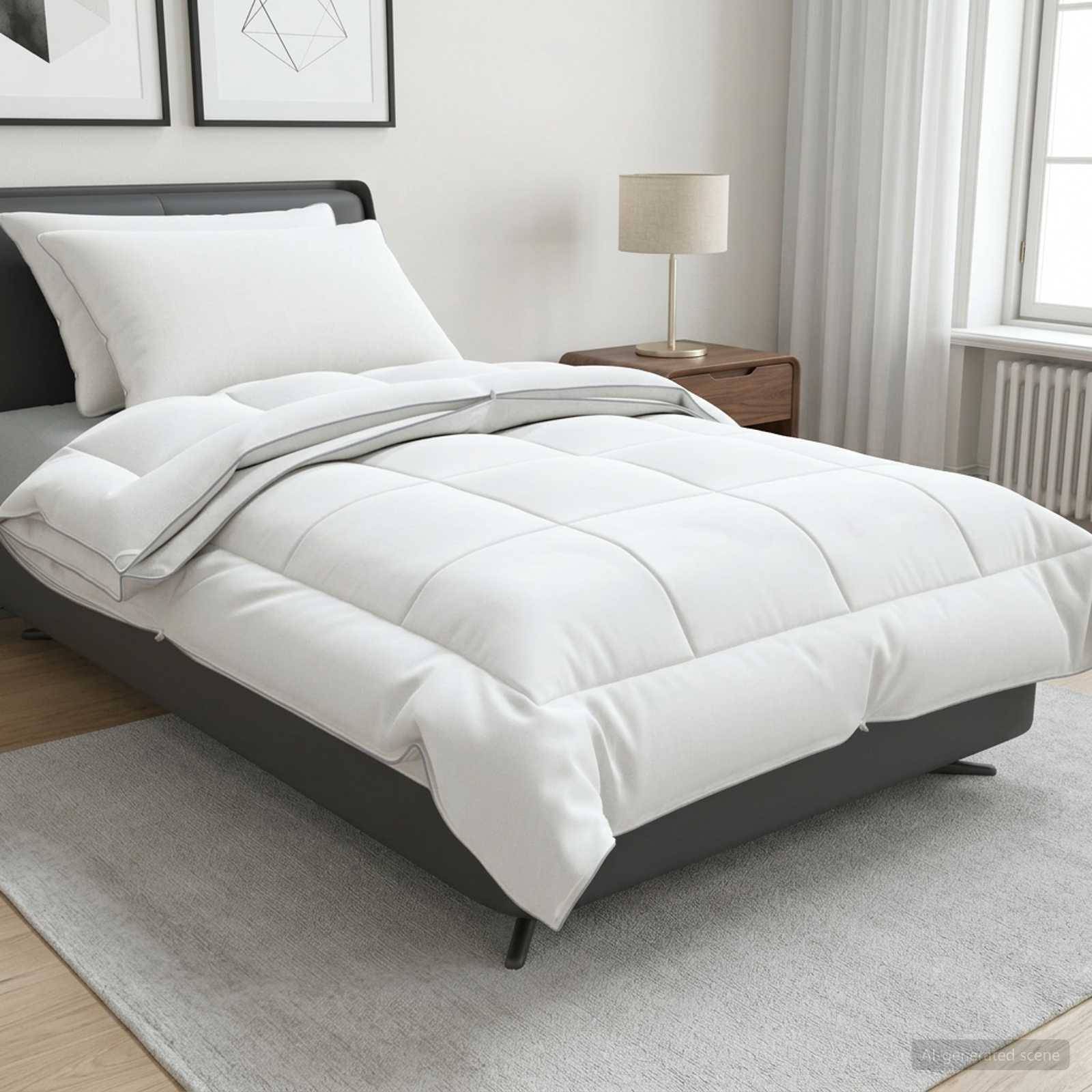 vidaXL Bettdecke und Kissen Set 3 pcs 135x220 cm 4 Jahreszeiten Wolle