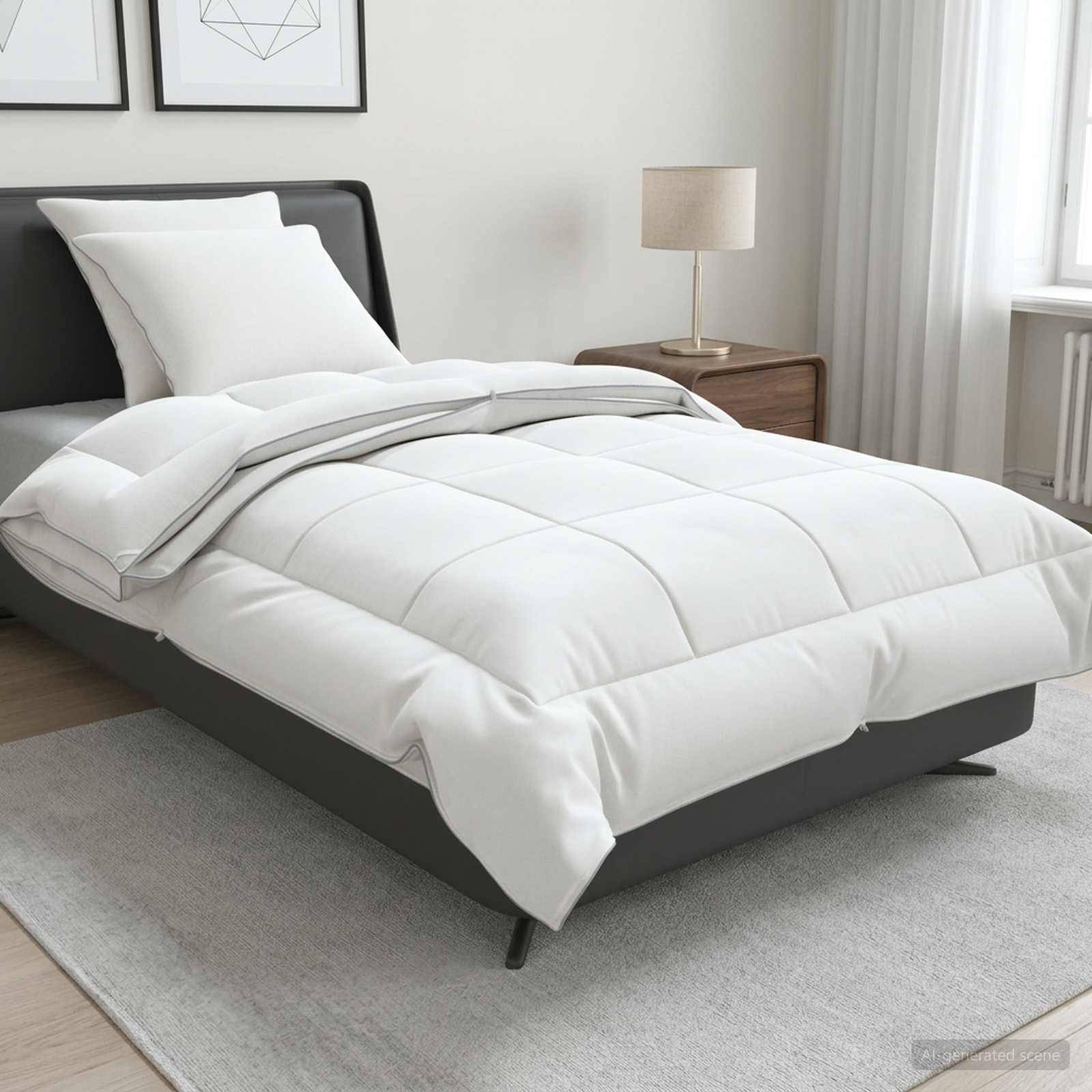 vidaXL Bettdecke und Kissen Set 3 pcs 135x220 cm 4 Jahreszeiten Wolle