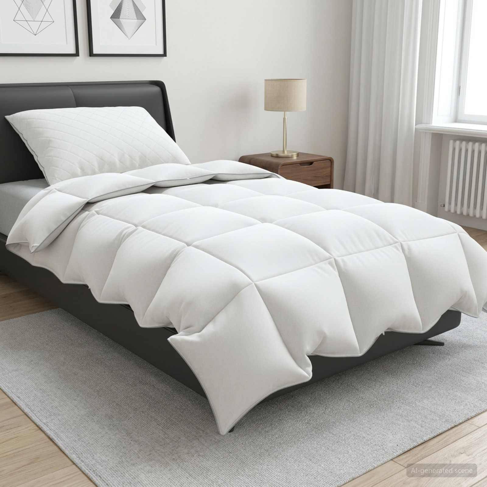 vidaXL Bettdecke FULDA 135 x 220 cm 4 Jahreszeiten 210 GSM Weiß