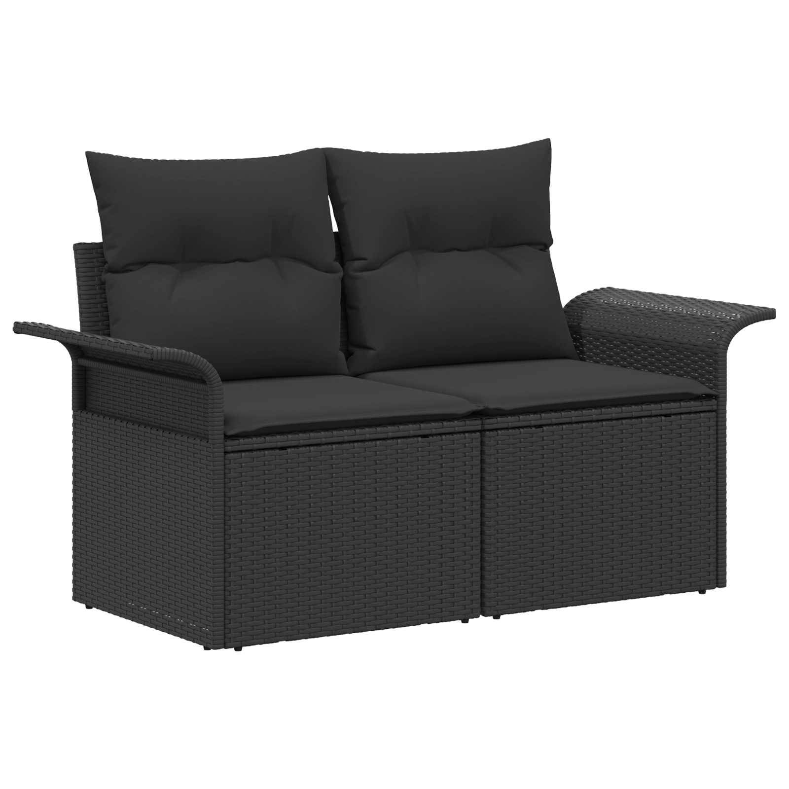 vidaXL Sofa Set 6 pcs 4-Sitzanzahl Schwarz Polyrattan und Stahl