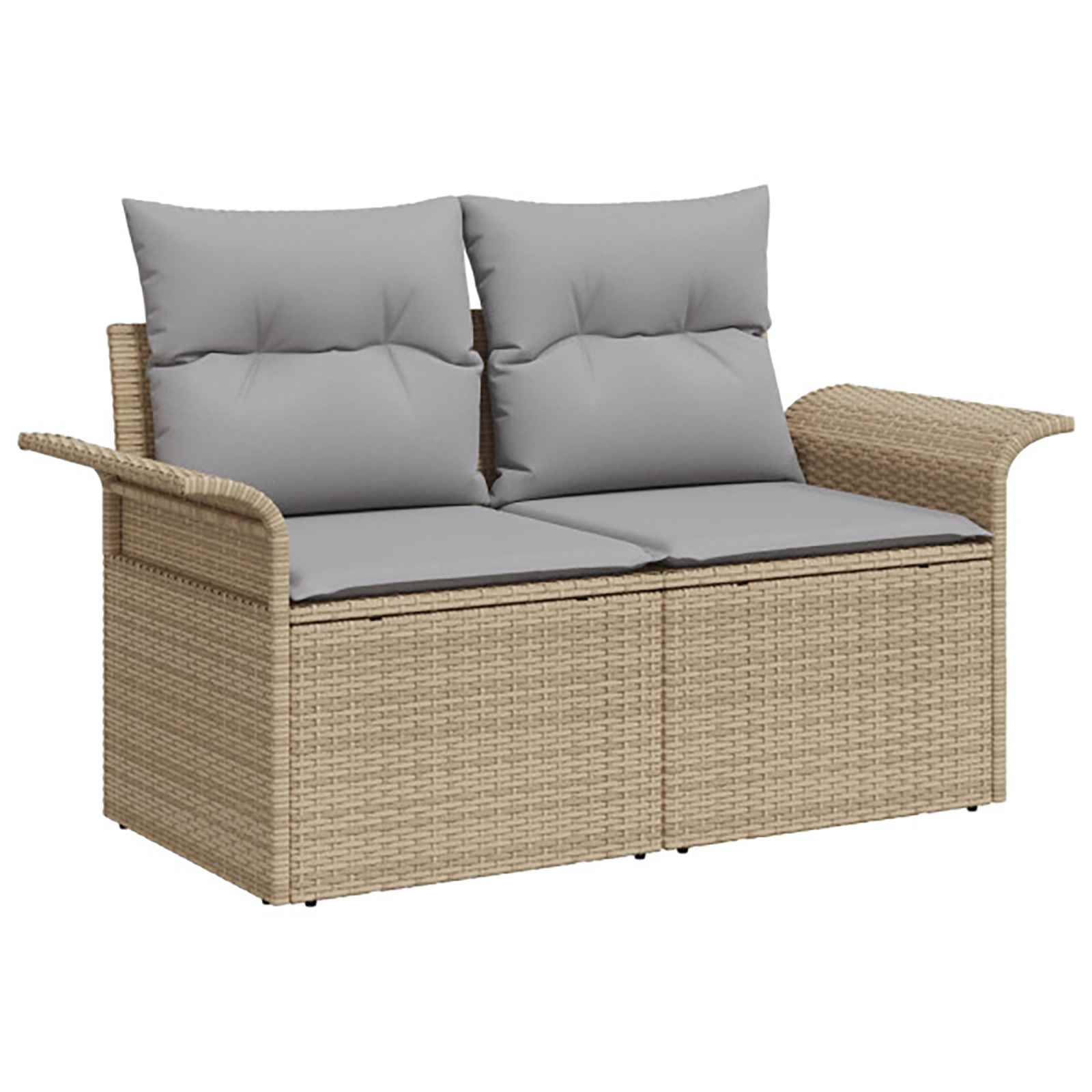 vidaXL Sofa Set 5 stk. Beige und Hellgrau Polyrattan und Stahl