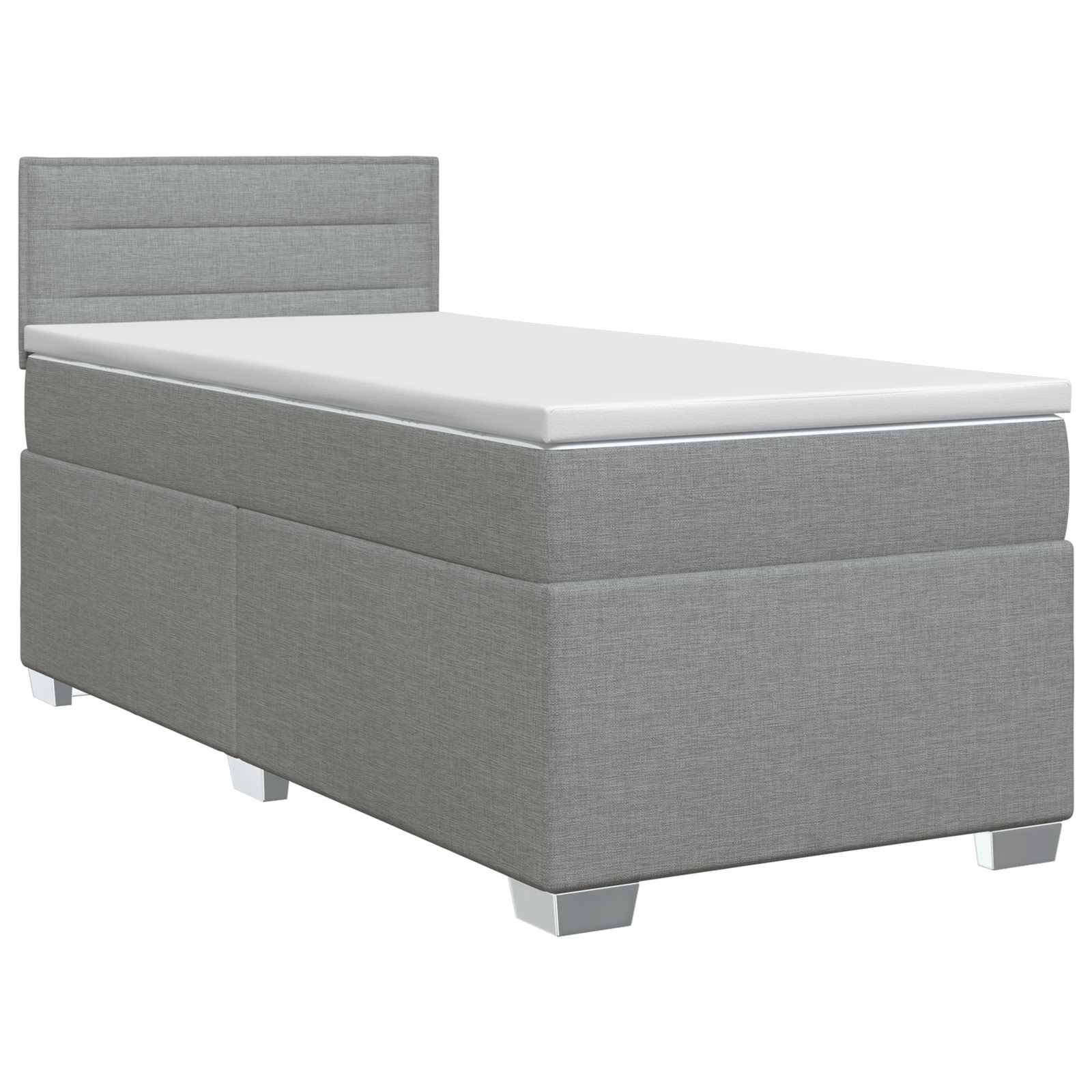 vidaXL Boxspringbett mit Matratze Hellgrau 80 x 200 cm Stoff