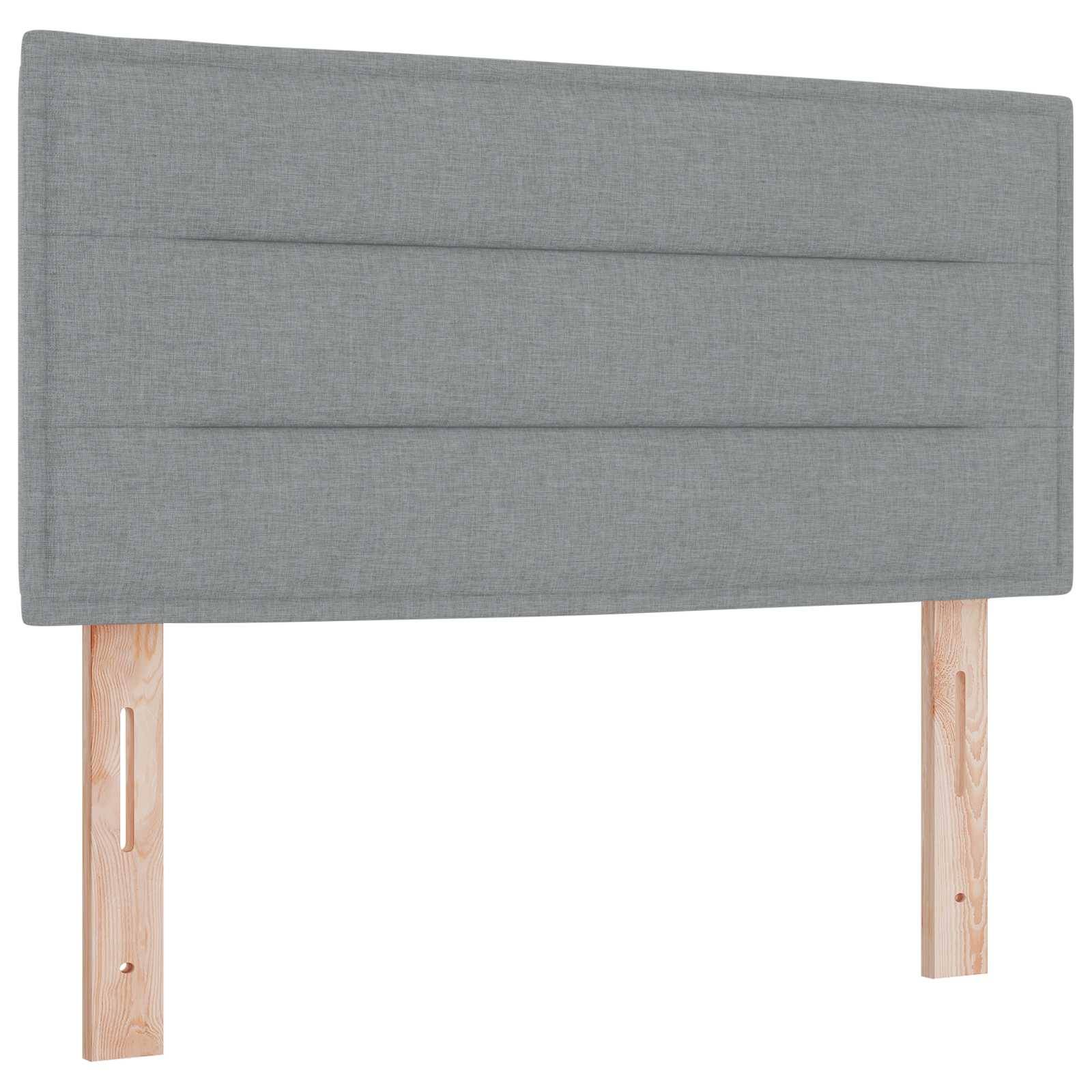 vidaXL Boxspringbett mit Matratze Hellgrau 80 x 200 cm Stoff