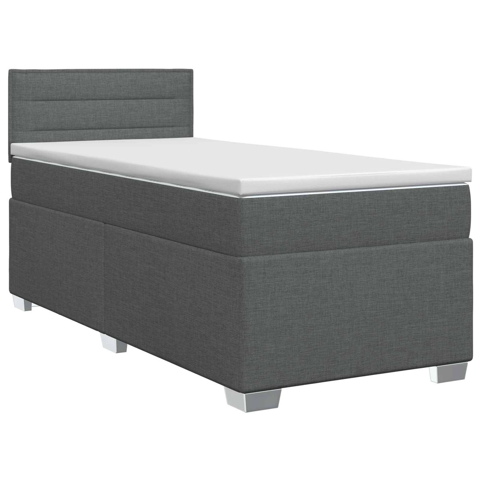 vidaXL Boxspringbett mit Matratze Dunkelgrau 80 x 200 cm Stoff