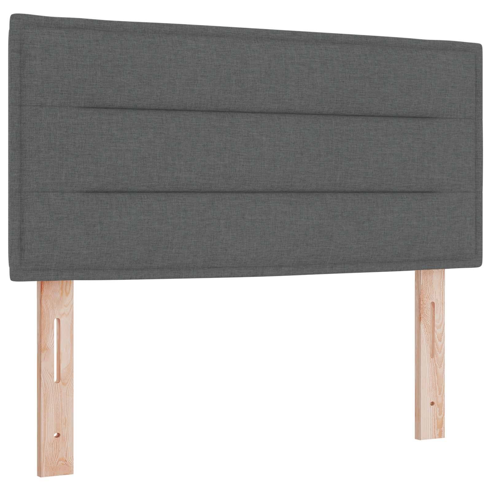 vidaXL Boxspringbett mit Matratze Dunkelgrau 80 x 200 cm Stoff