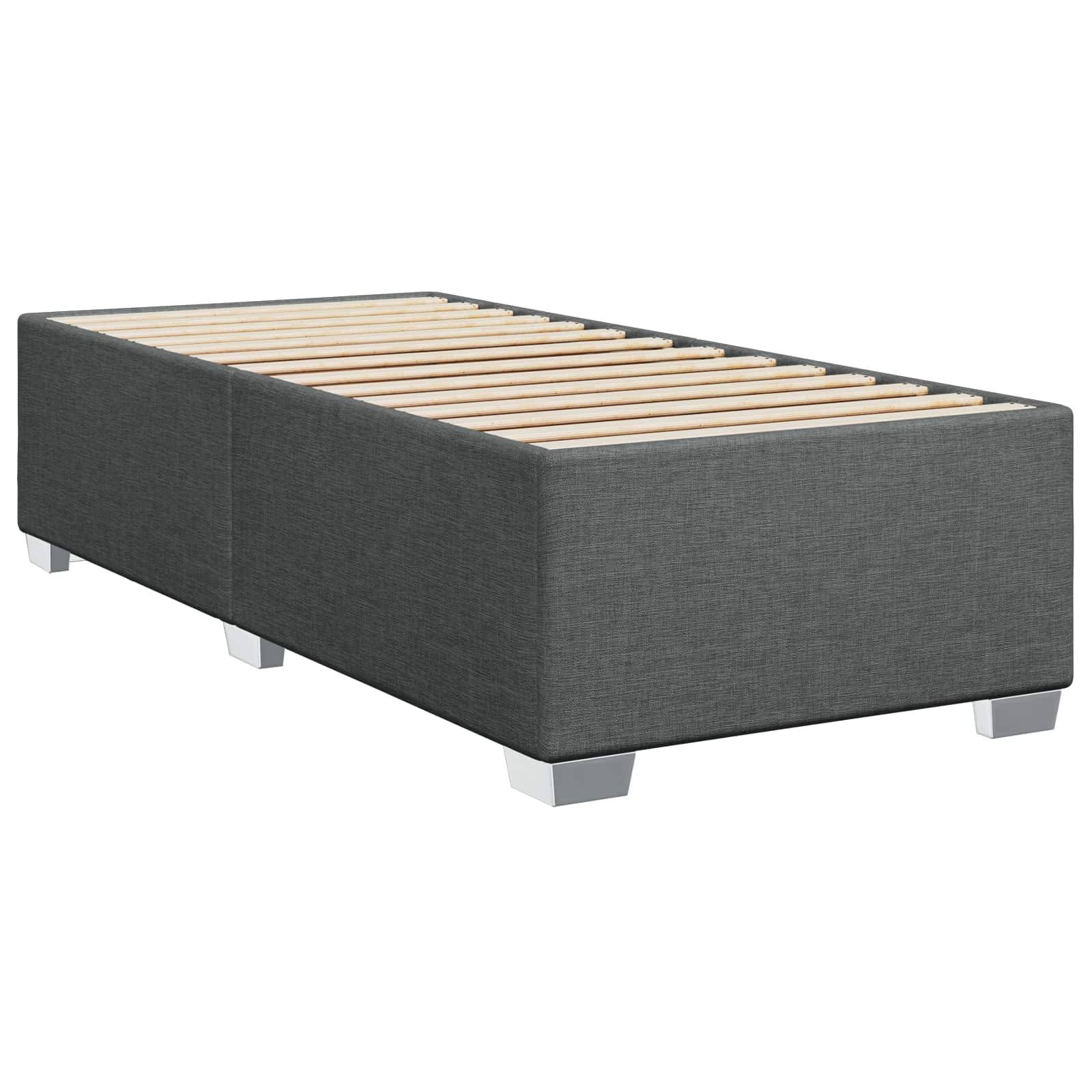 vidaXL Boxspringbett mit Matratze Dunkelgrau 80 x 200 cm Stoff