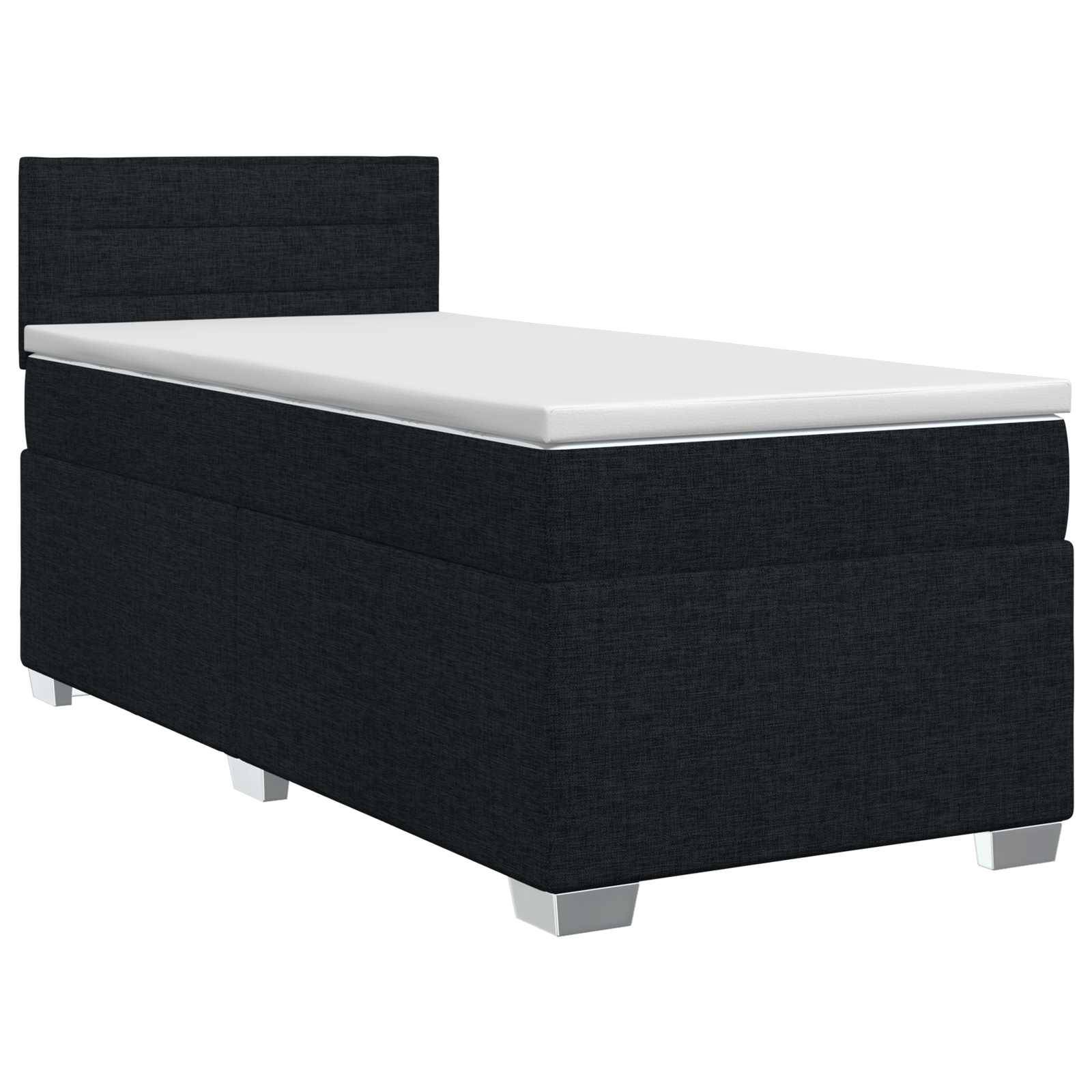 vidaXL Boxspringbett mit Matratze Schwarz 90 x 200 cm Stoff